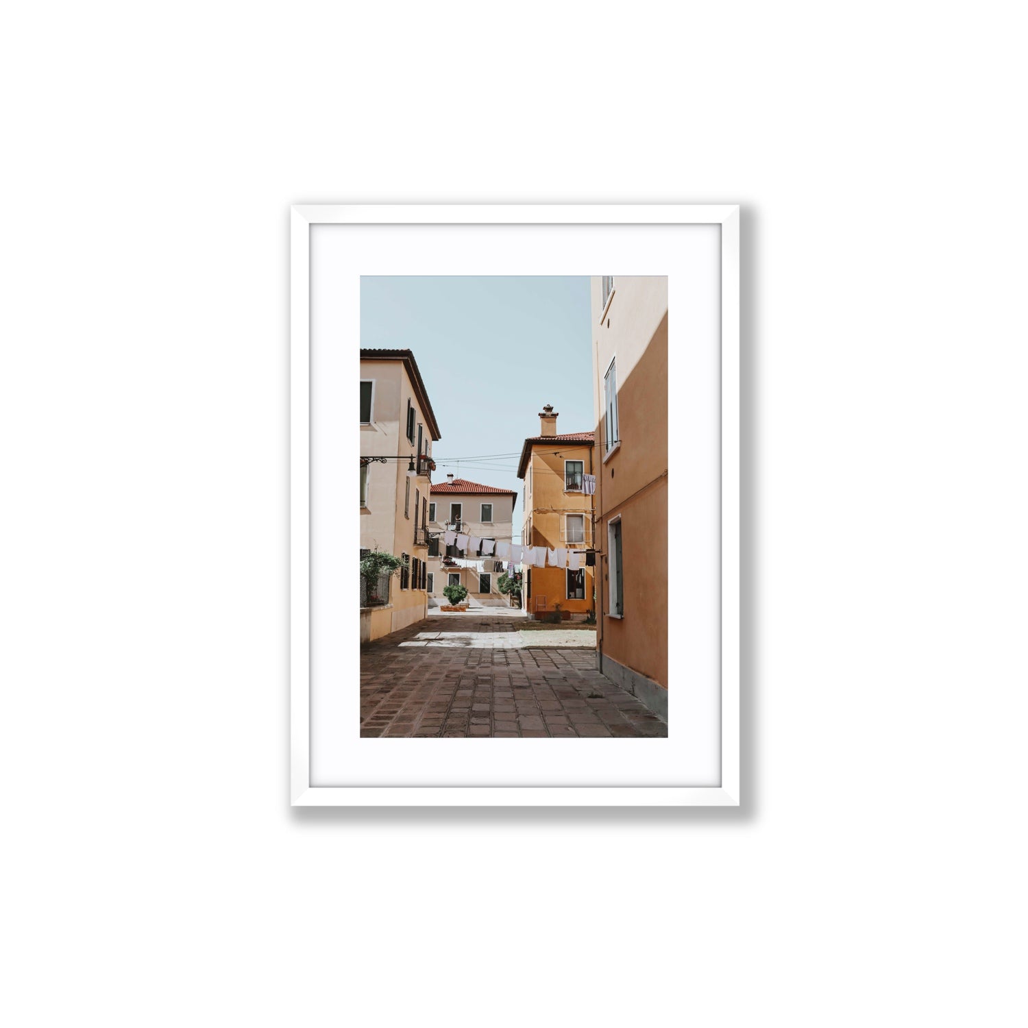 Terraferma Venice Italian wall art Medium fine art print in white frame with matboard
