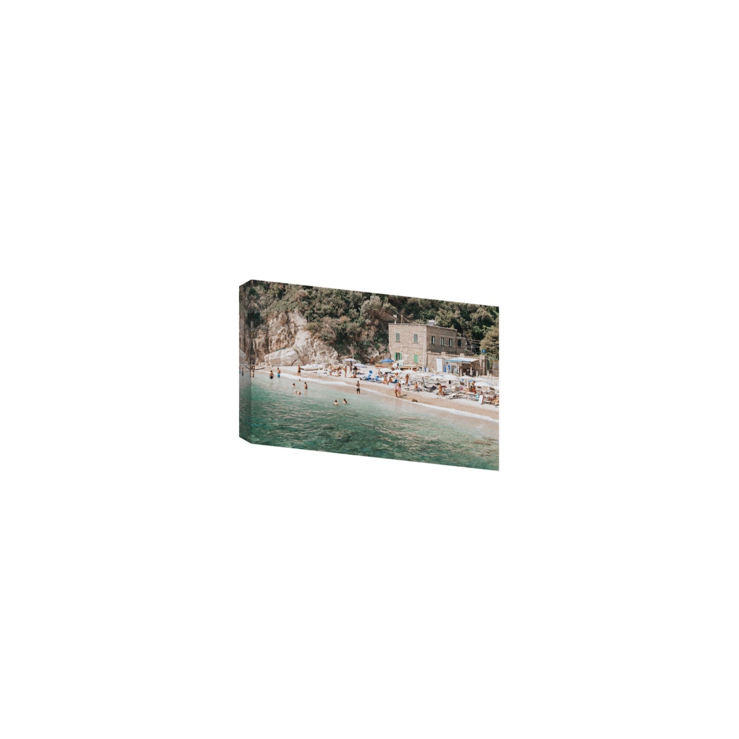 Secluded Sanctuary Nerano Italian Mediterranean decor wall art Small stretched canvas print