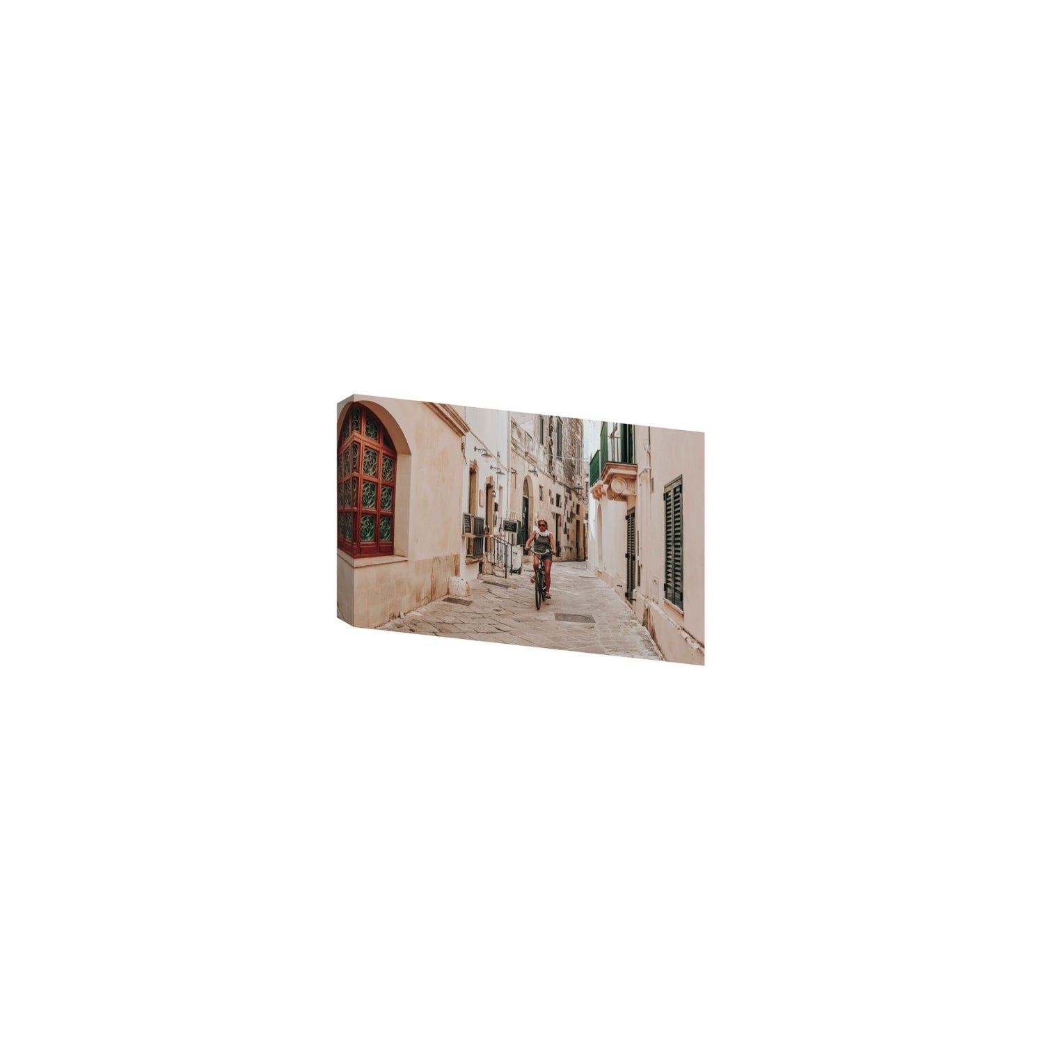 La Donna In Bicicletta Puglia Wall Italian fine art print Small stretched canvas print