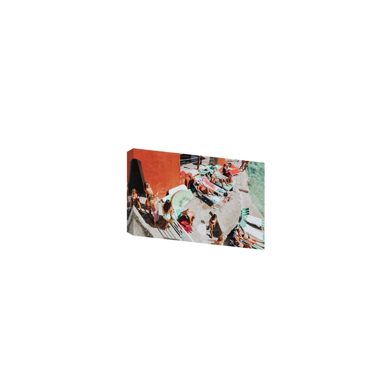 Italianita Capri beach Mediterranean wall art Small stretched canvas print