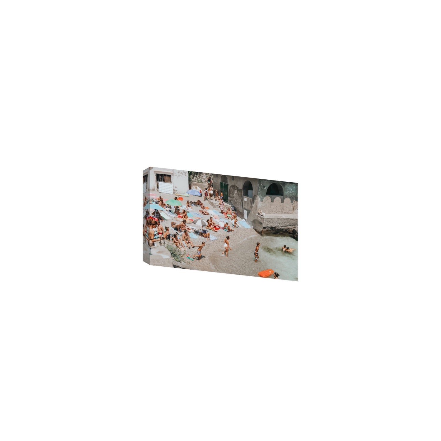 Heatwave Capri beach coastal wall art Small stretched canvas print