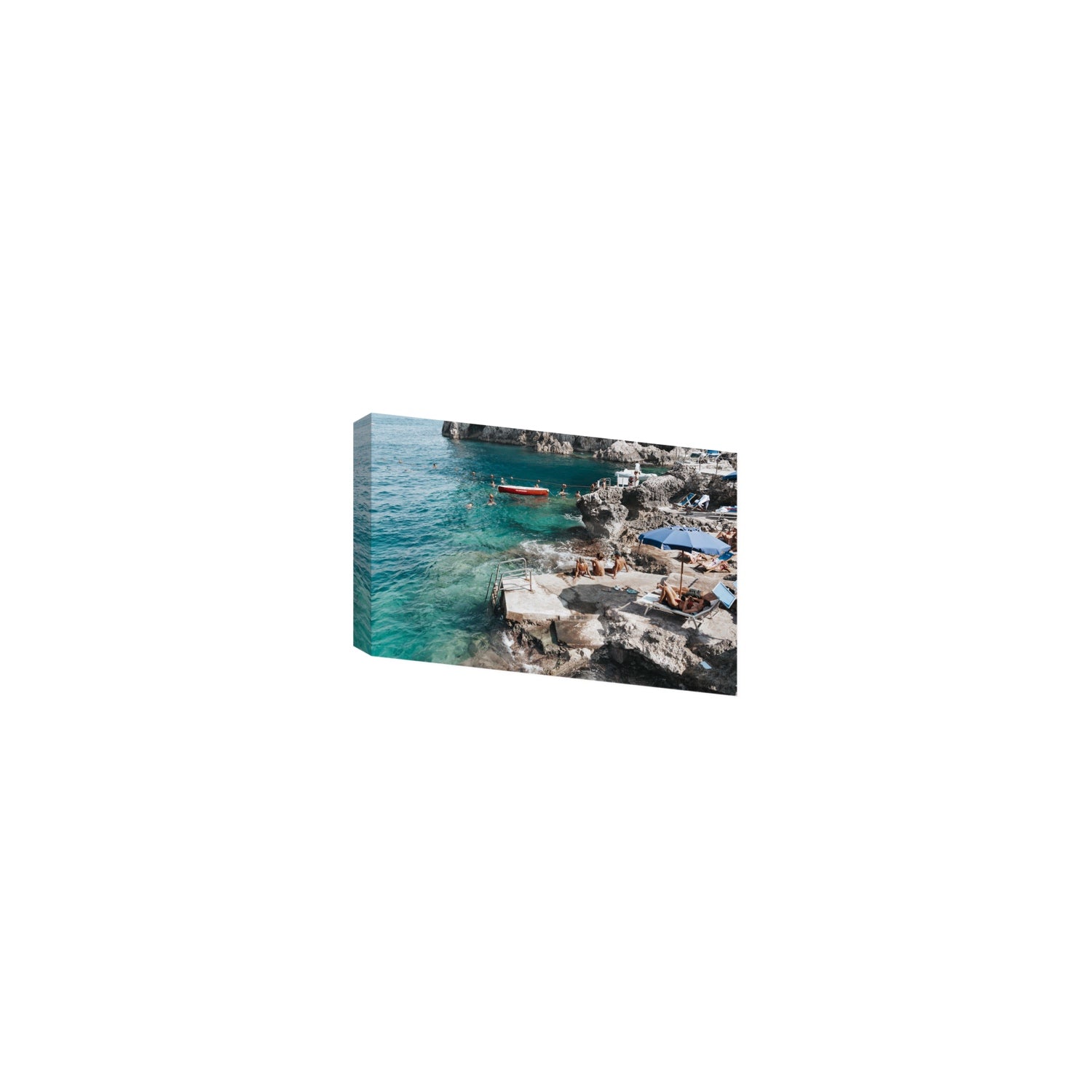 Serenity By The Sea Capri Mediterranean wall art Small stretched canvas print