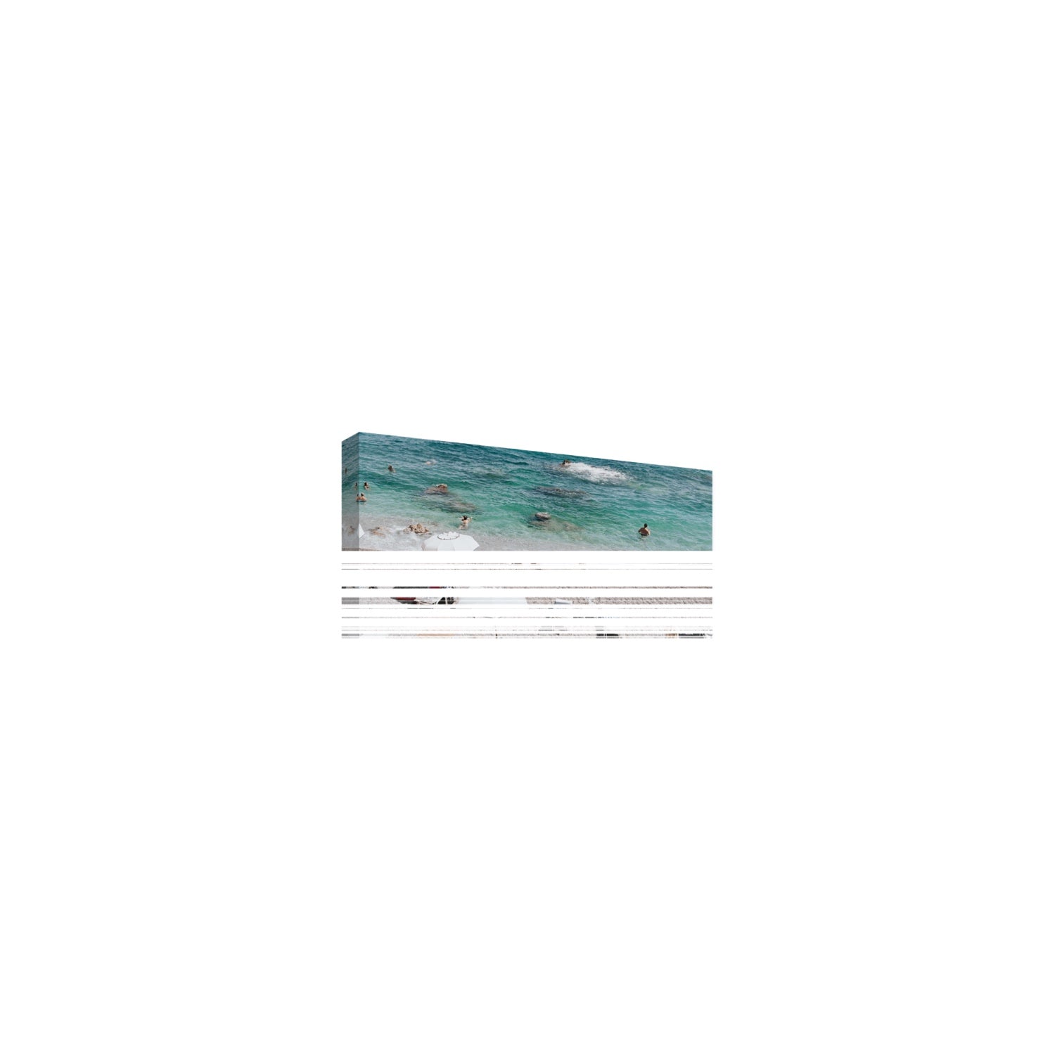 Amicizia Amalfi Italian beach wall art Small stretched canvas print