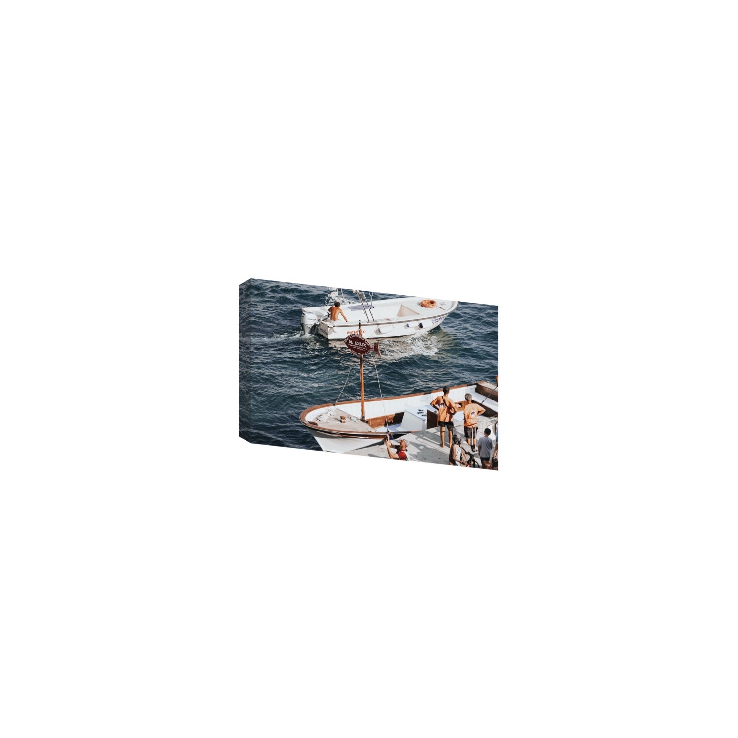 Water Taxi Positano wall art Small stretched canvas print