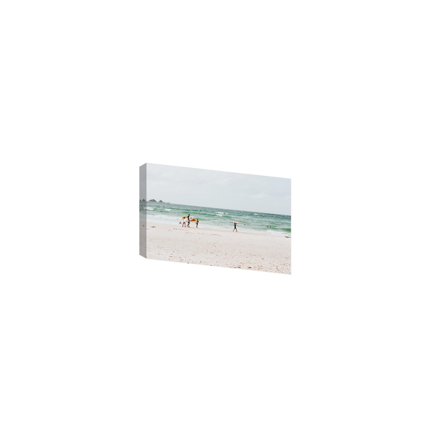 La Famiglia Byron Bay Family Surf coastal wall art Small stretched canvas print