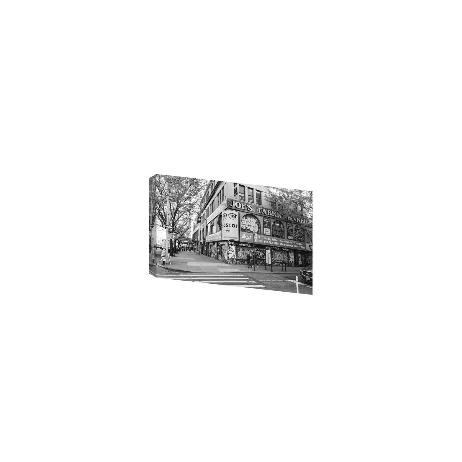 Wall Poetry New York NYC Black & White wall art Small stretched canvas print