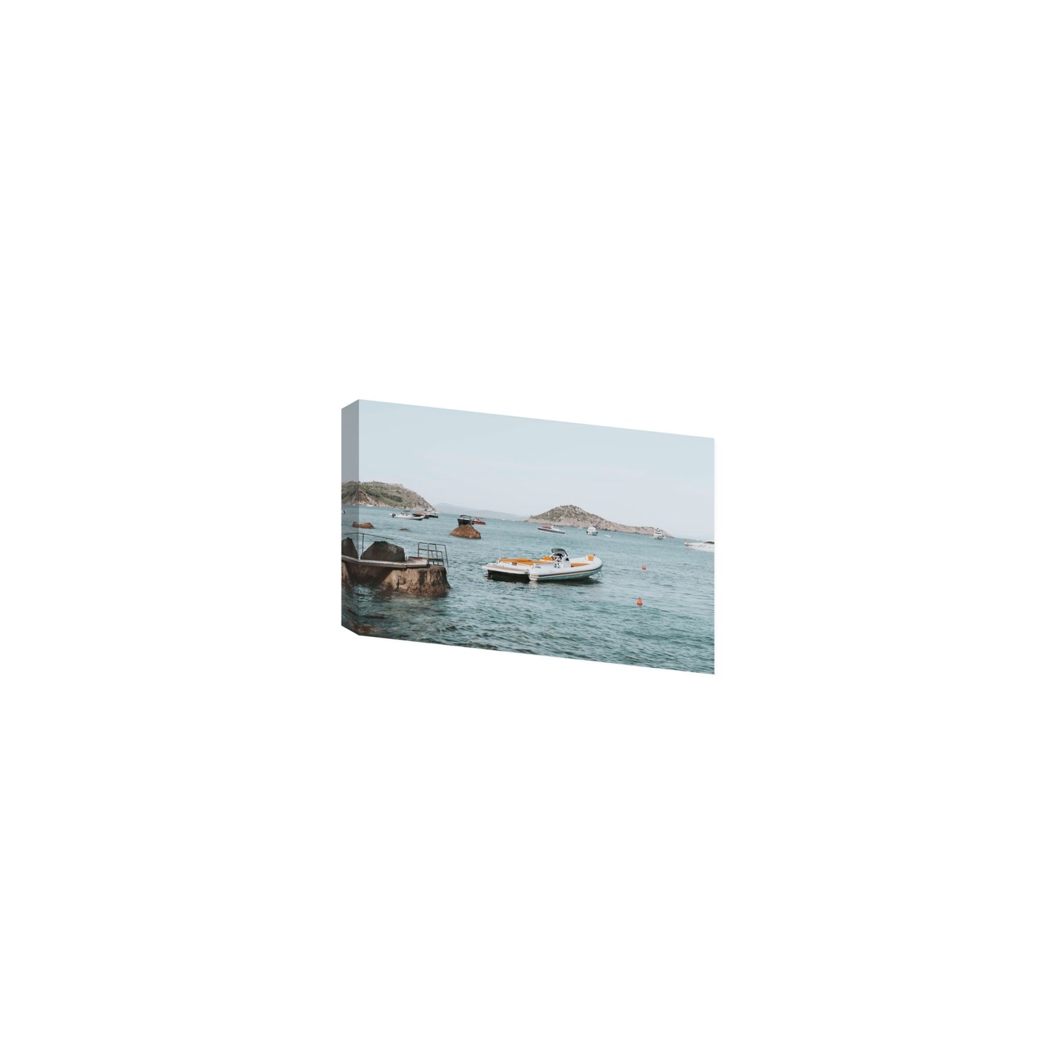 The Azure Sea Tuscany coastal Italian wall art Small stretched canvas print