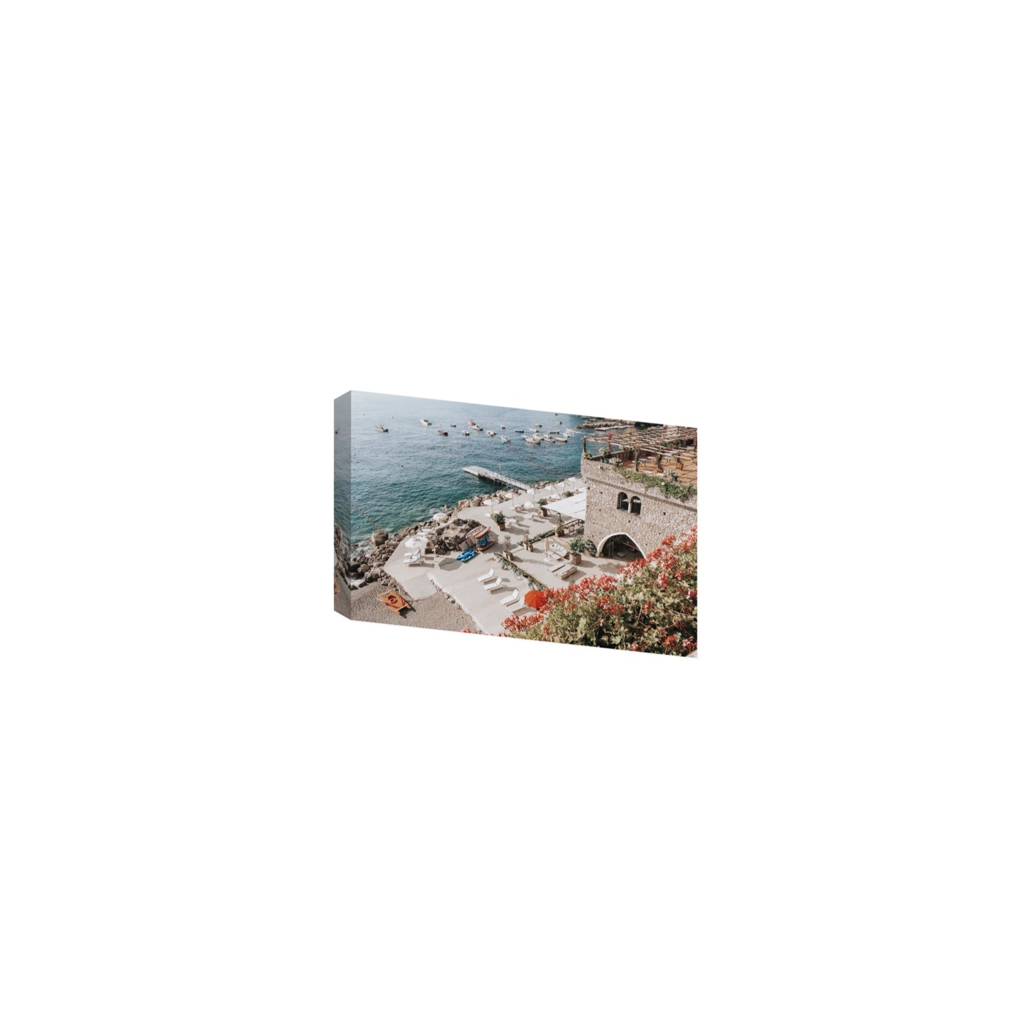 Floral Fortress fine art print, Amalfi, Italy, Small, Stretched Canvas