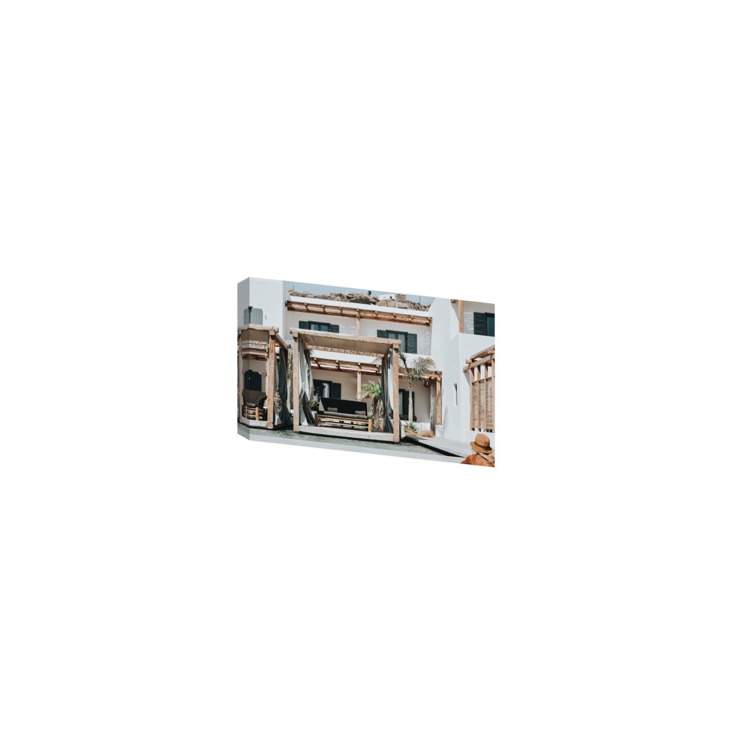Dream Villa fine art print, Mykonos, Greece, Small, Stretched Canvas