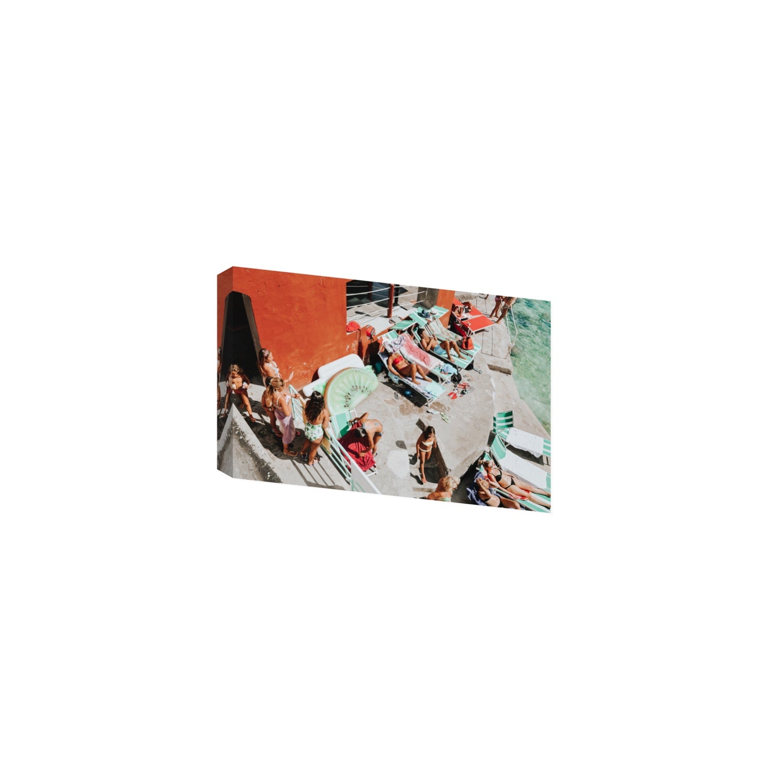 Italianita Capri beach Mediterranean wall art Medium stretched canvas print