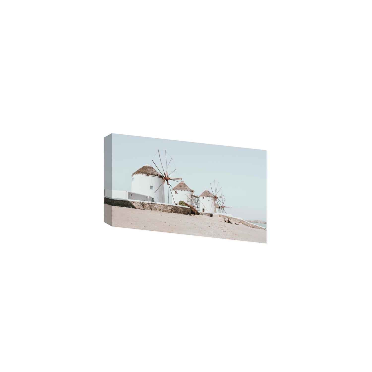 Rustic Icons Mykonos Greek island wall art Medium stretched canvas print