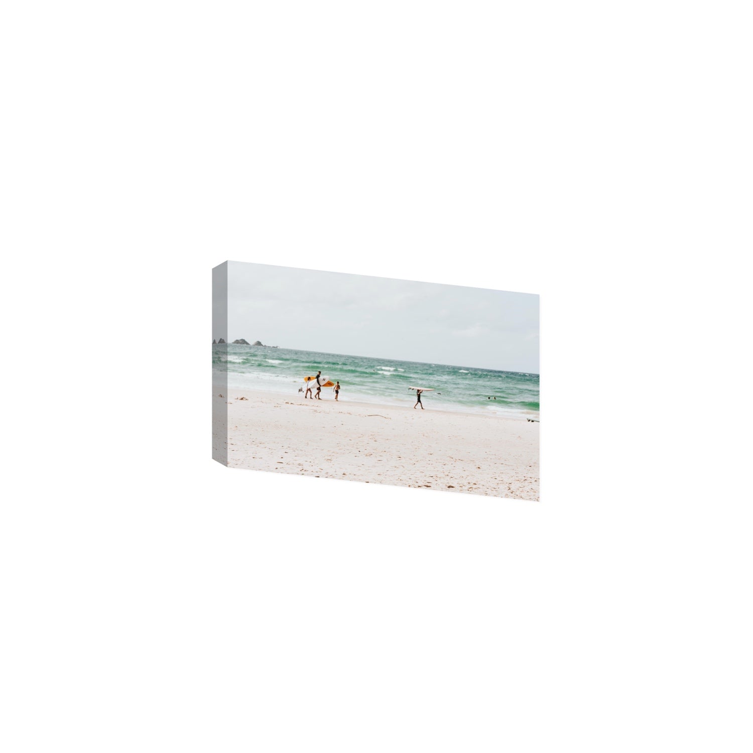 La Famiglia Byron Bay Family Surf coastal wall art Medium stretched canvas print
