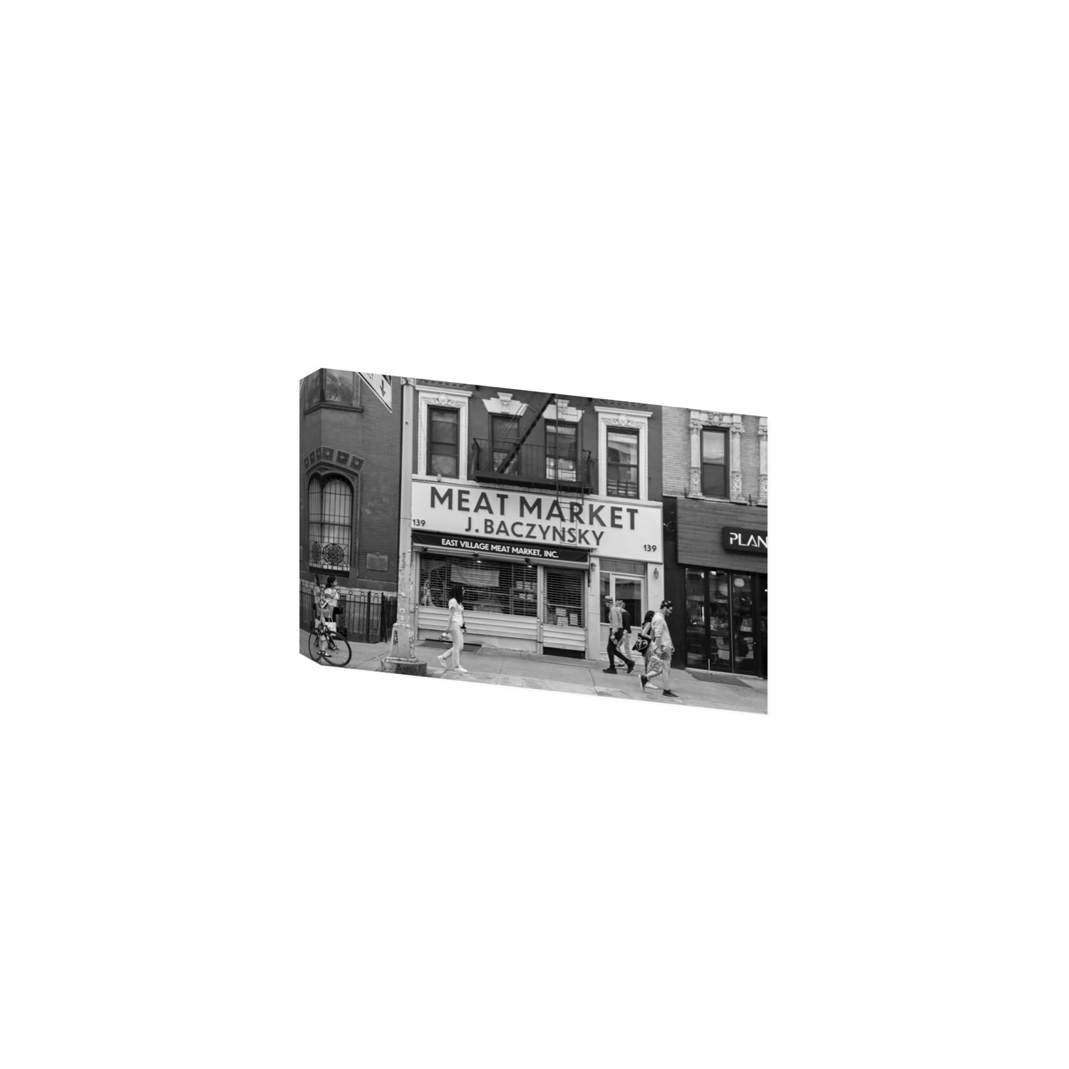 Meat District New York NYC Black & White wall art Medium stretched canvas print