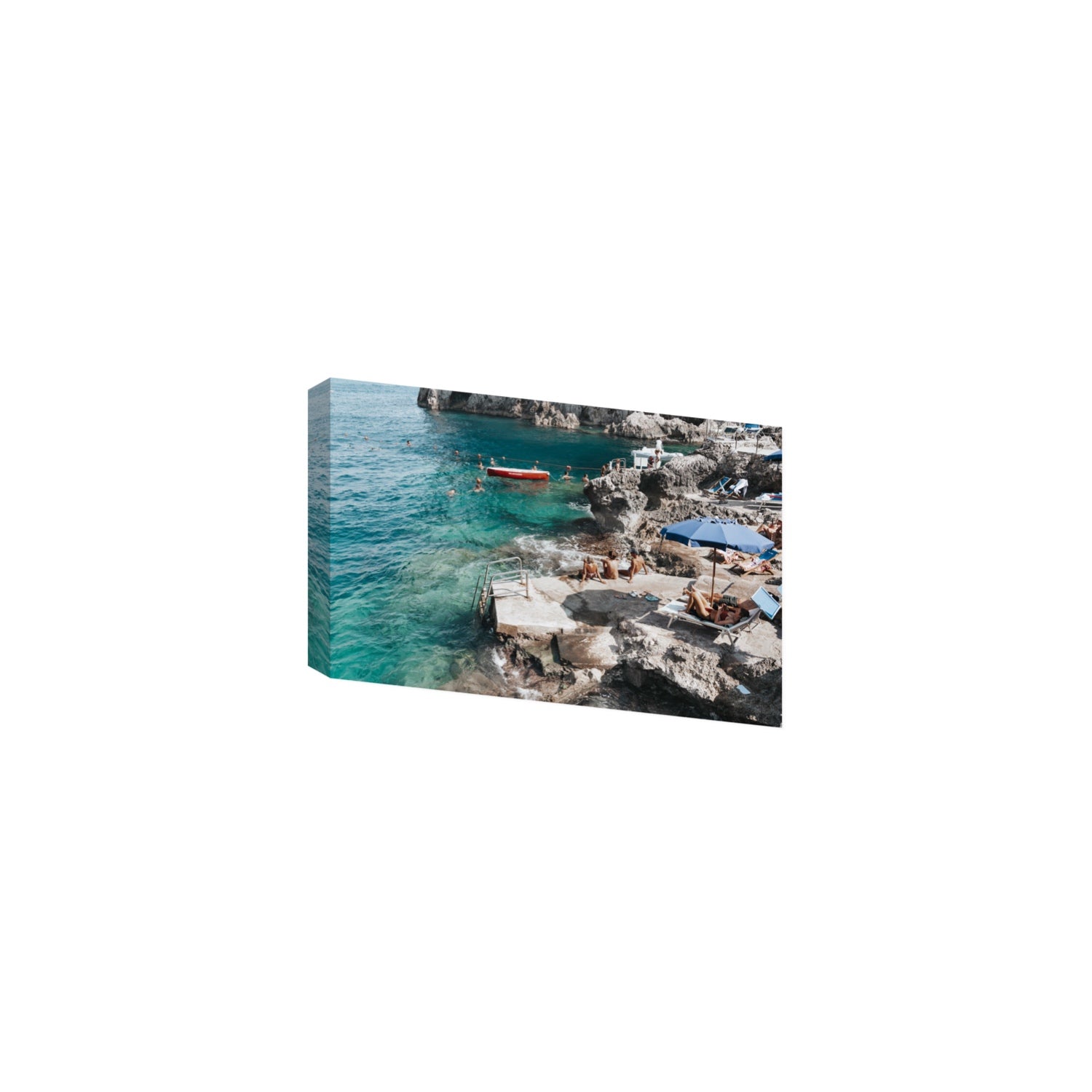 Serenity By The Sea Capri Mediterranean wall art Medium stretched canvas print