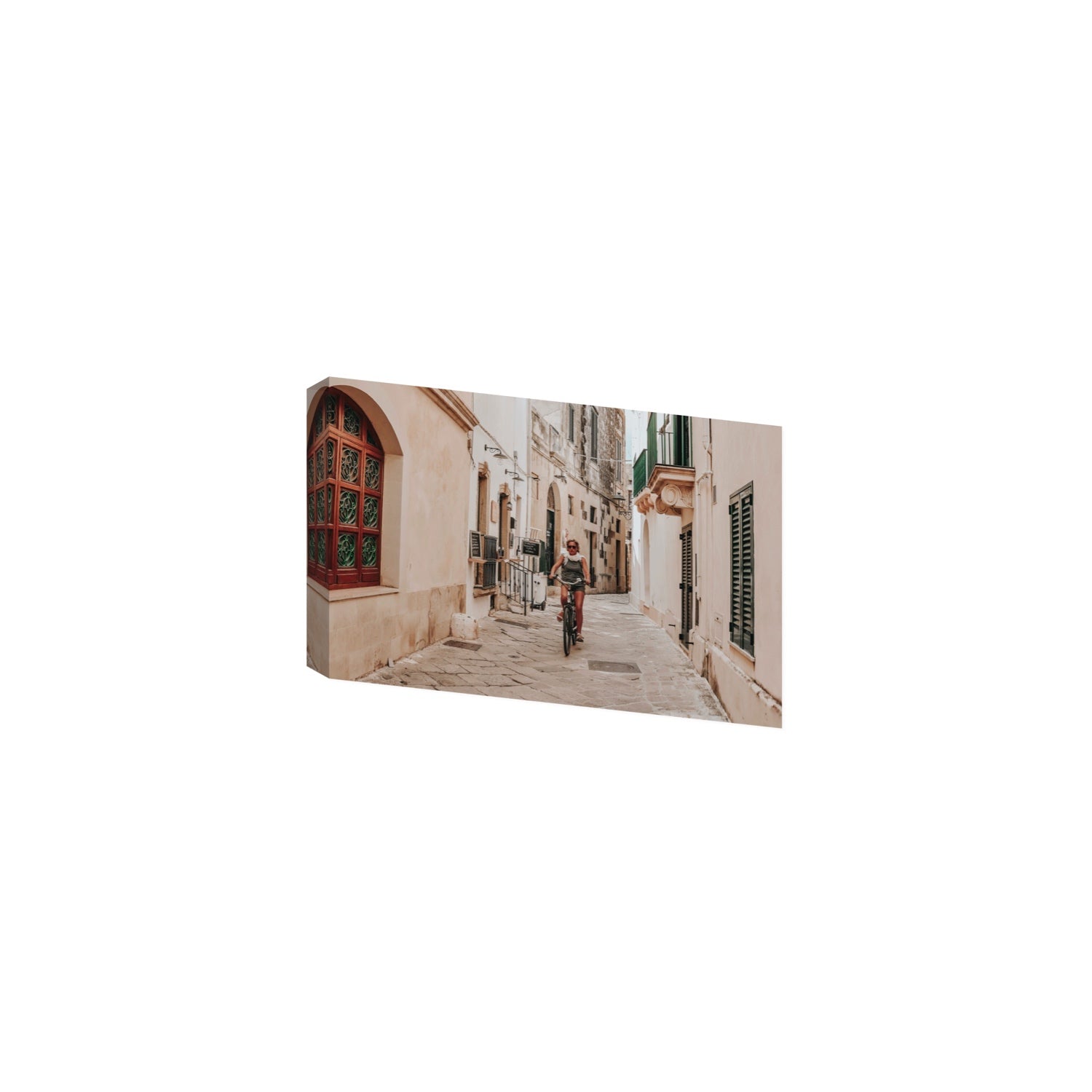 La Donna In Bicicletta Puglia Wall Italian fine art print Medium stretched canvas print