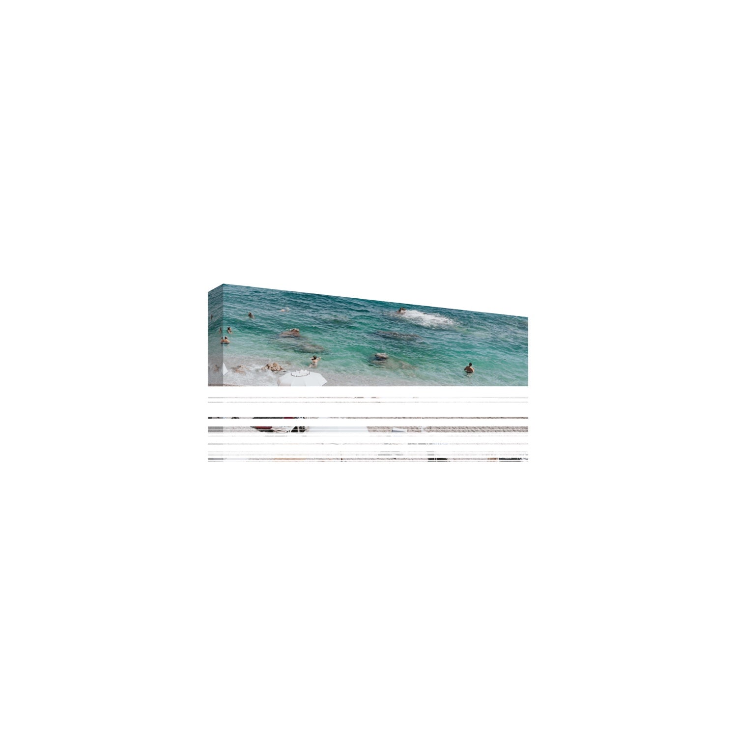Amicizia Amalfi Italian beach wall art Medium stretched canvas print