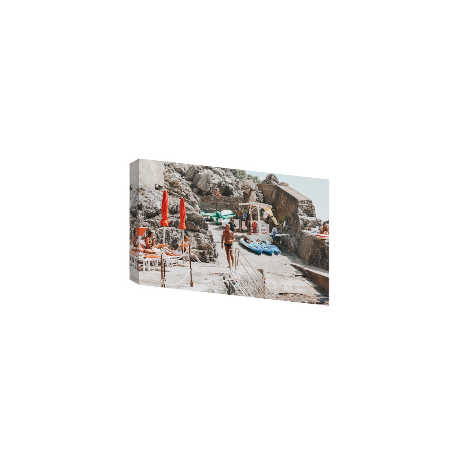 The Local Praiano Amalfi Coast Mediterranean wall art Medium stretched canvas print