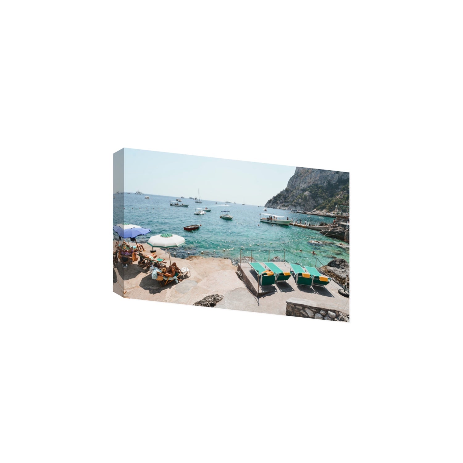 Save Me A Seat Capri Mediterranean wall art Large stretched canvas print
