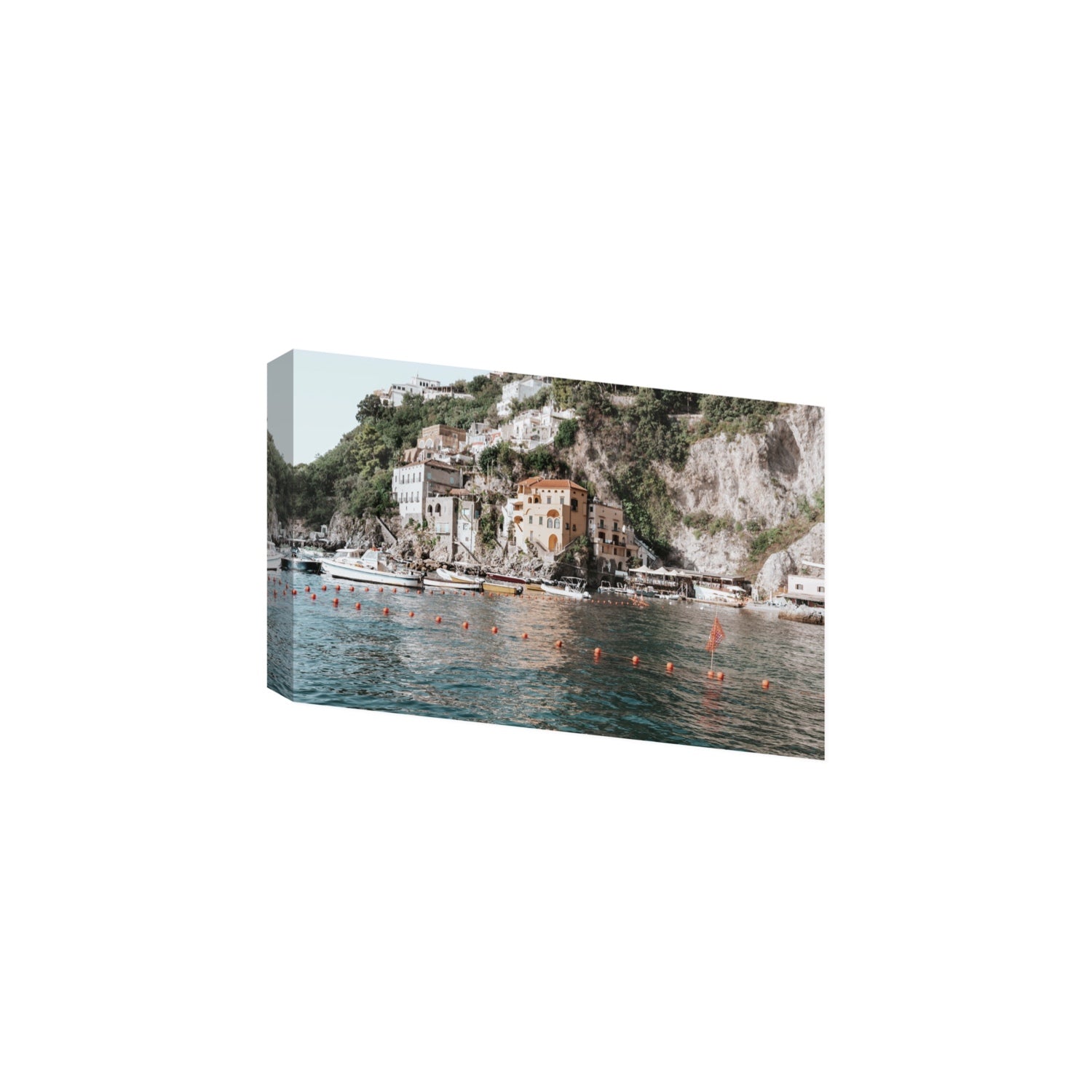 Amalfi Villas fine art print, Amalfi, Italy, coastal scenes artwork, Large, Stretched Canvas