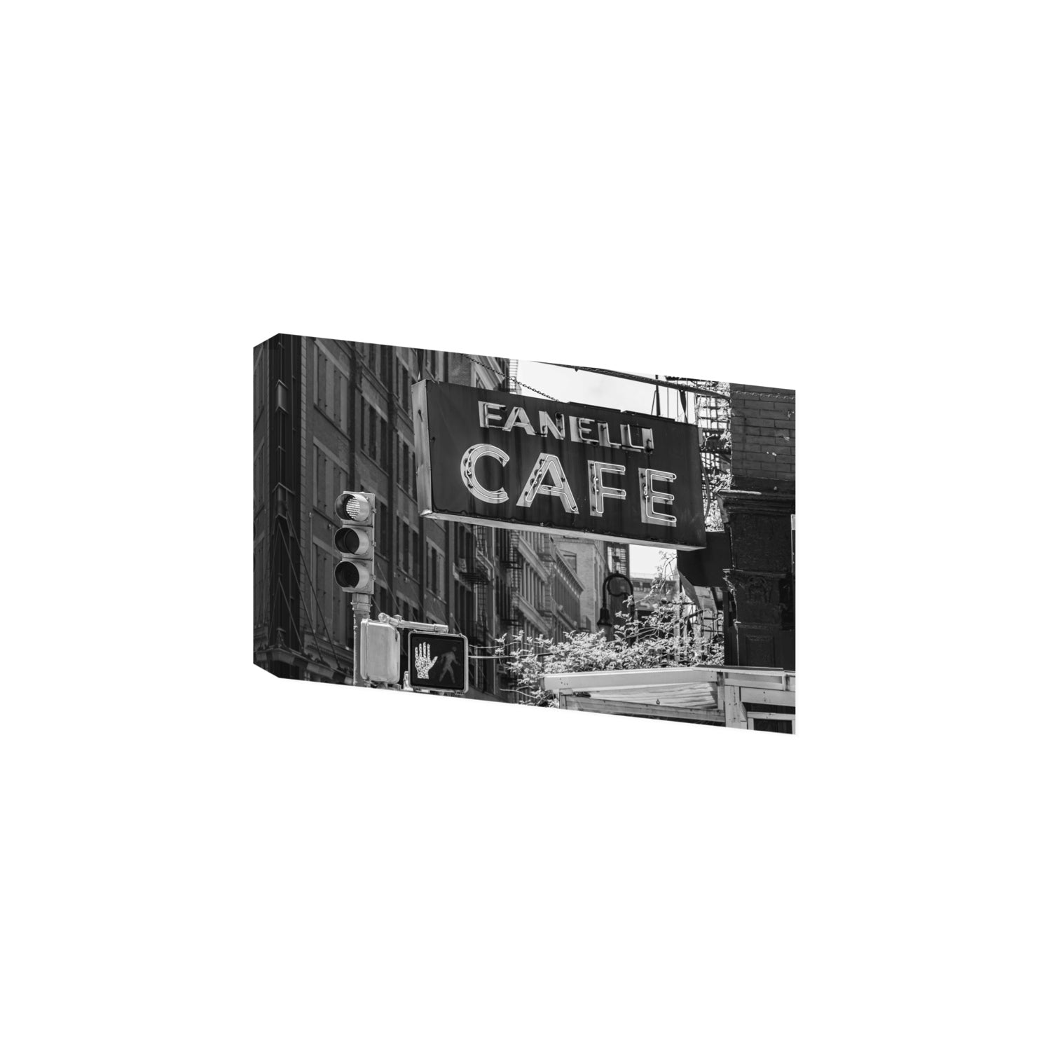 Soho Neon New York NYC Black & White wall art Large stretched canvas print