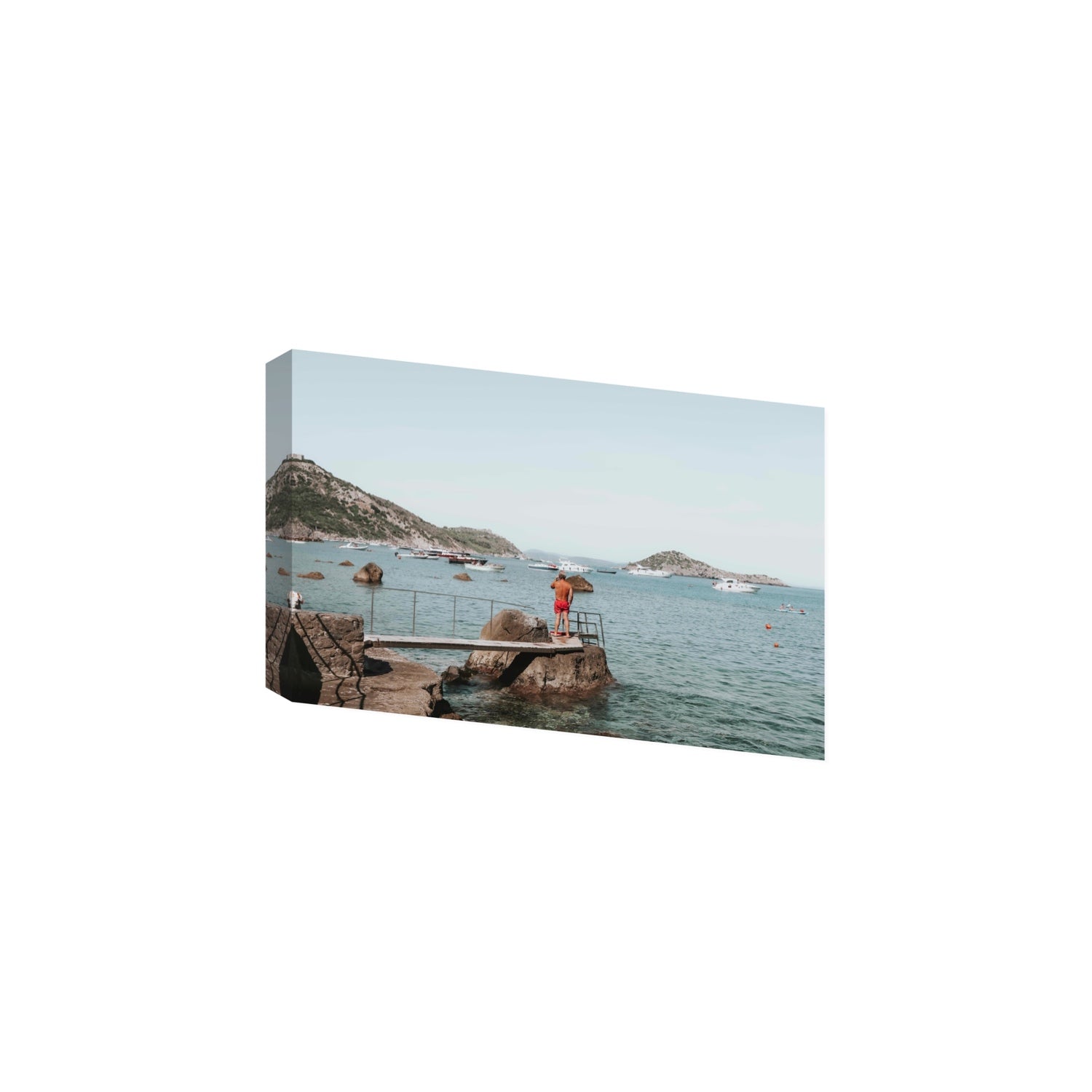 Out Of Office Tuscany coastal Italian wall art Large stretched canvas print