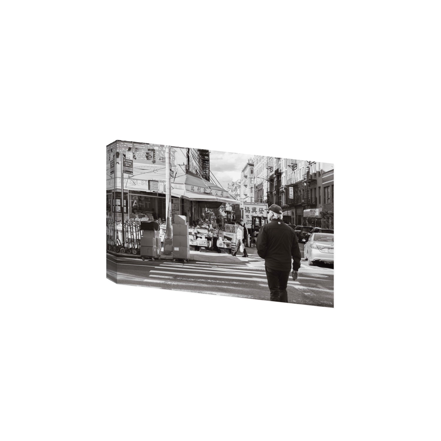 Chinatown New York NYC Street wall art Large stretched canvas print
