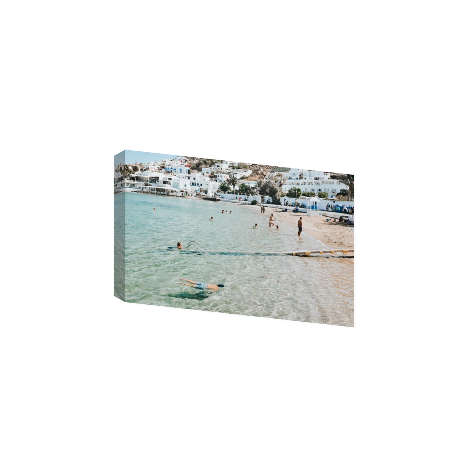 Bathe Yourself In Beauty Mykonos Greek island wall art Large stretched canvas print