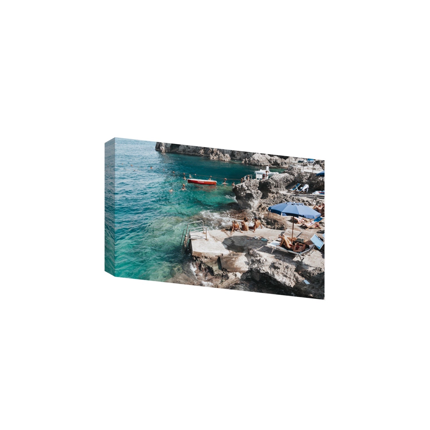 Serenity By The Sea Capri Mediterranean wall art Large stretched canvas print
