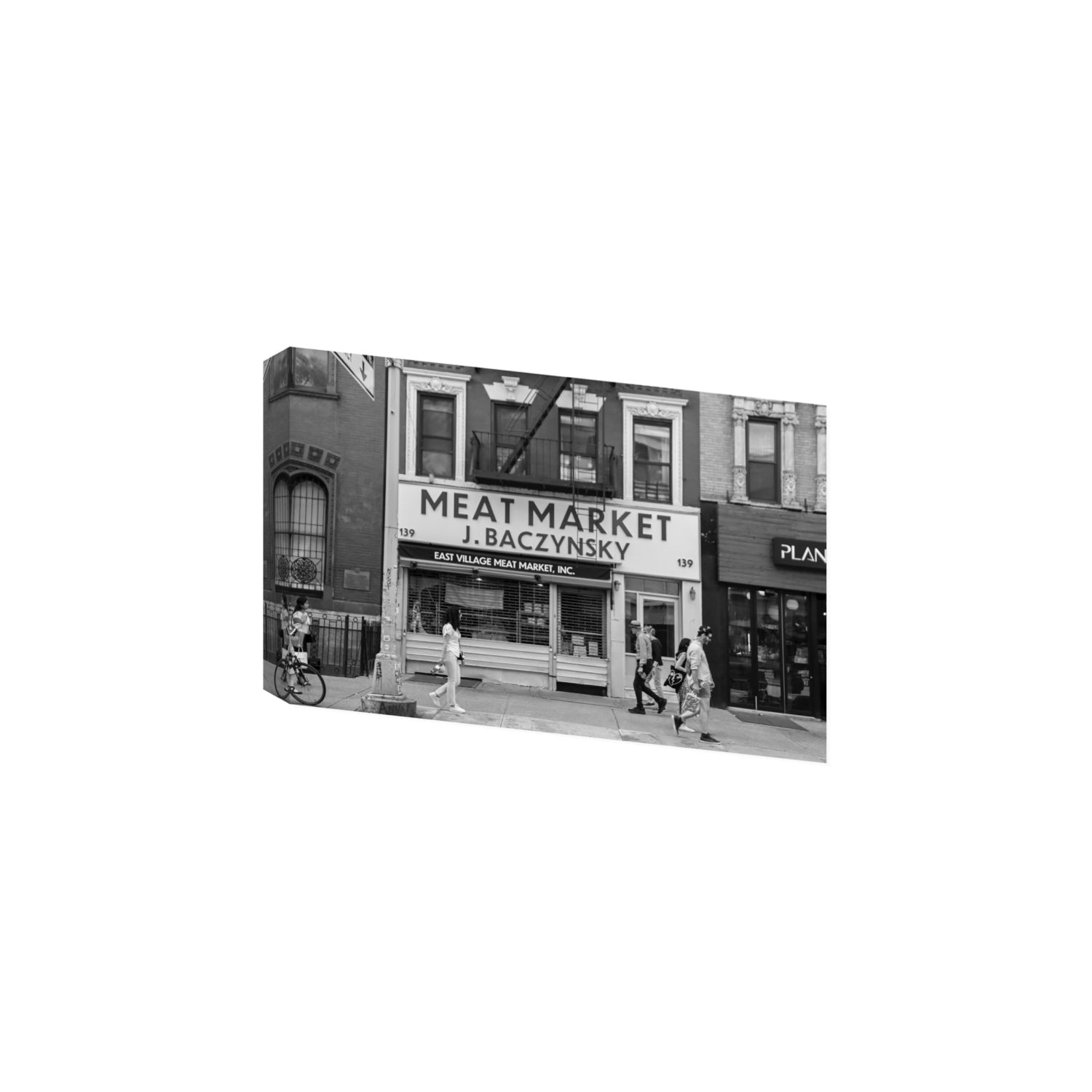 Meat District New York NYC Black & White wall art Large stretched canvas print