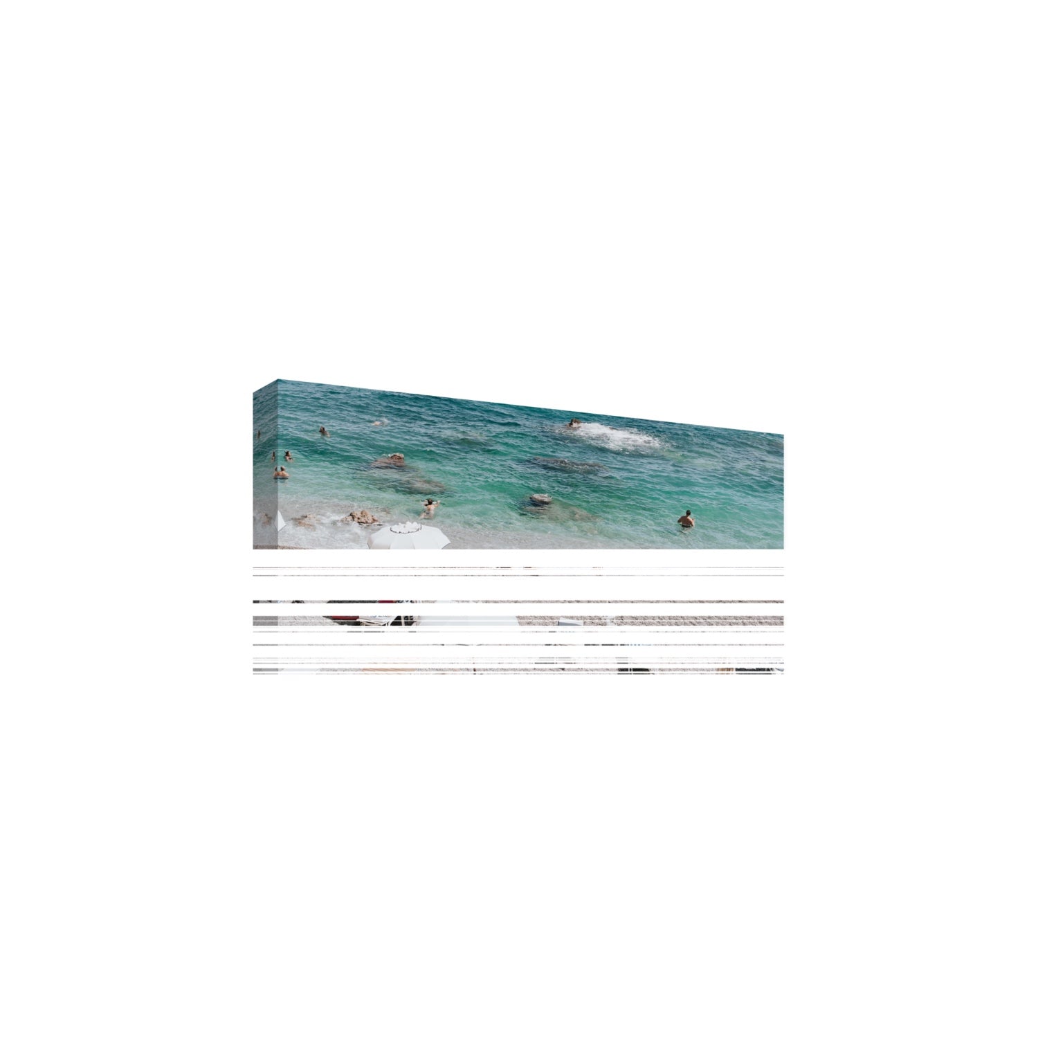 Amicizia Amalfi Italian beach wall art Large stretched canvas print