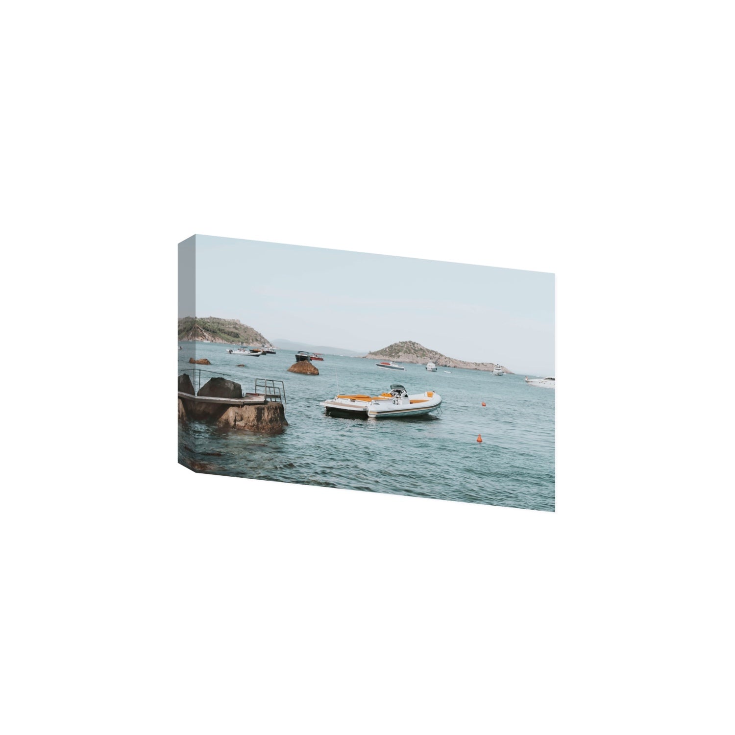 The Azure Sea Tuscany coastal Italian wall art Large stretched canvas print