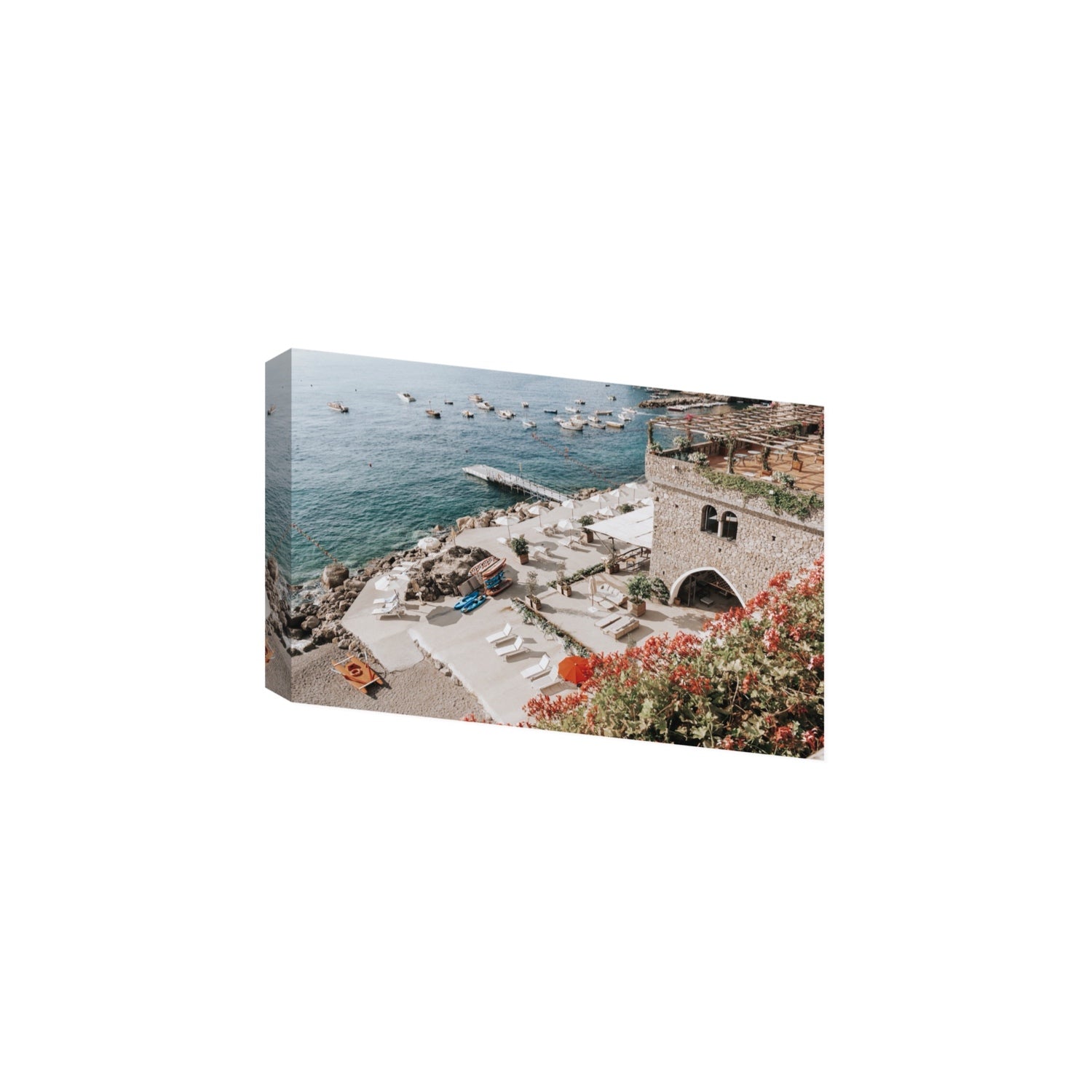 Floral Fortress fine art print, Amalfi, Italy, Large, Stretched Canvas