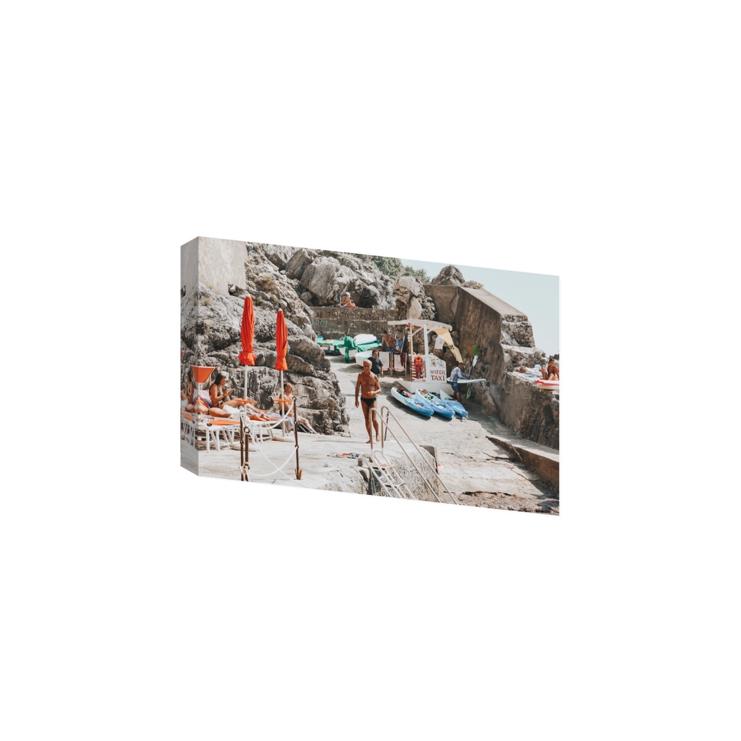 The Local Praiano Amalfi Coast Mediterranean wall art Large stretched canvas print