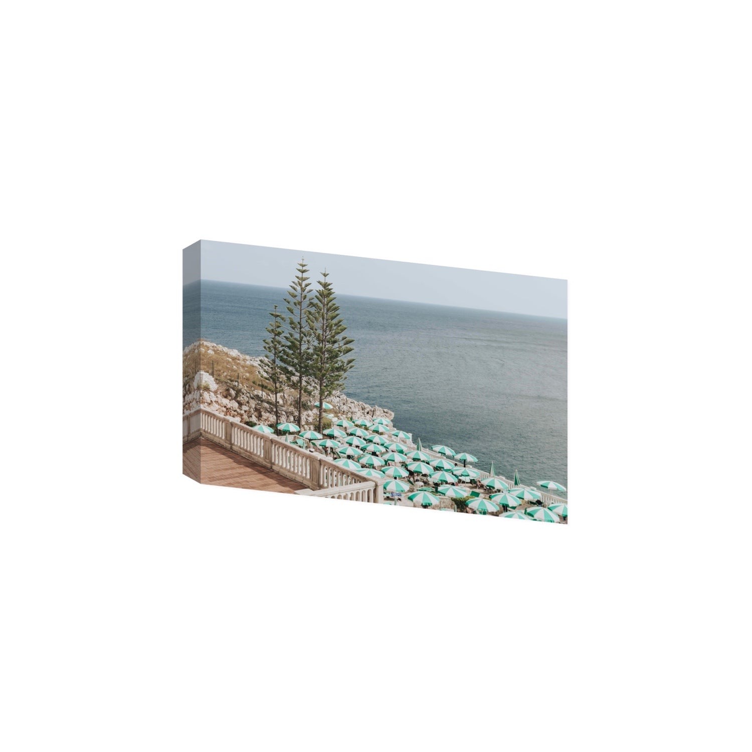 Azure Horizon Puglia beach coastal wall art Large stretched canvas print