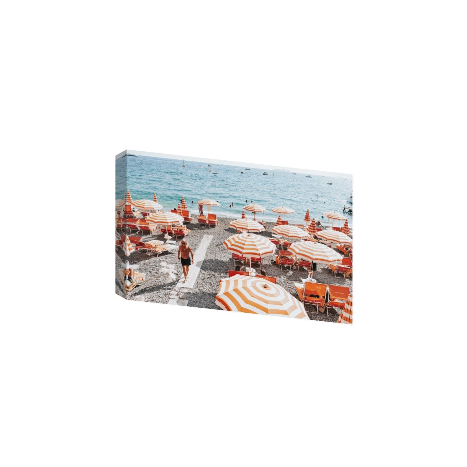 Shoreline Strut Positano wall art Large stretched canvas print