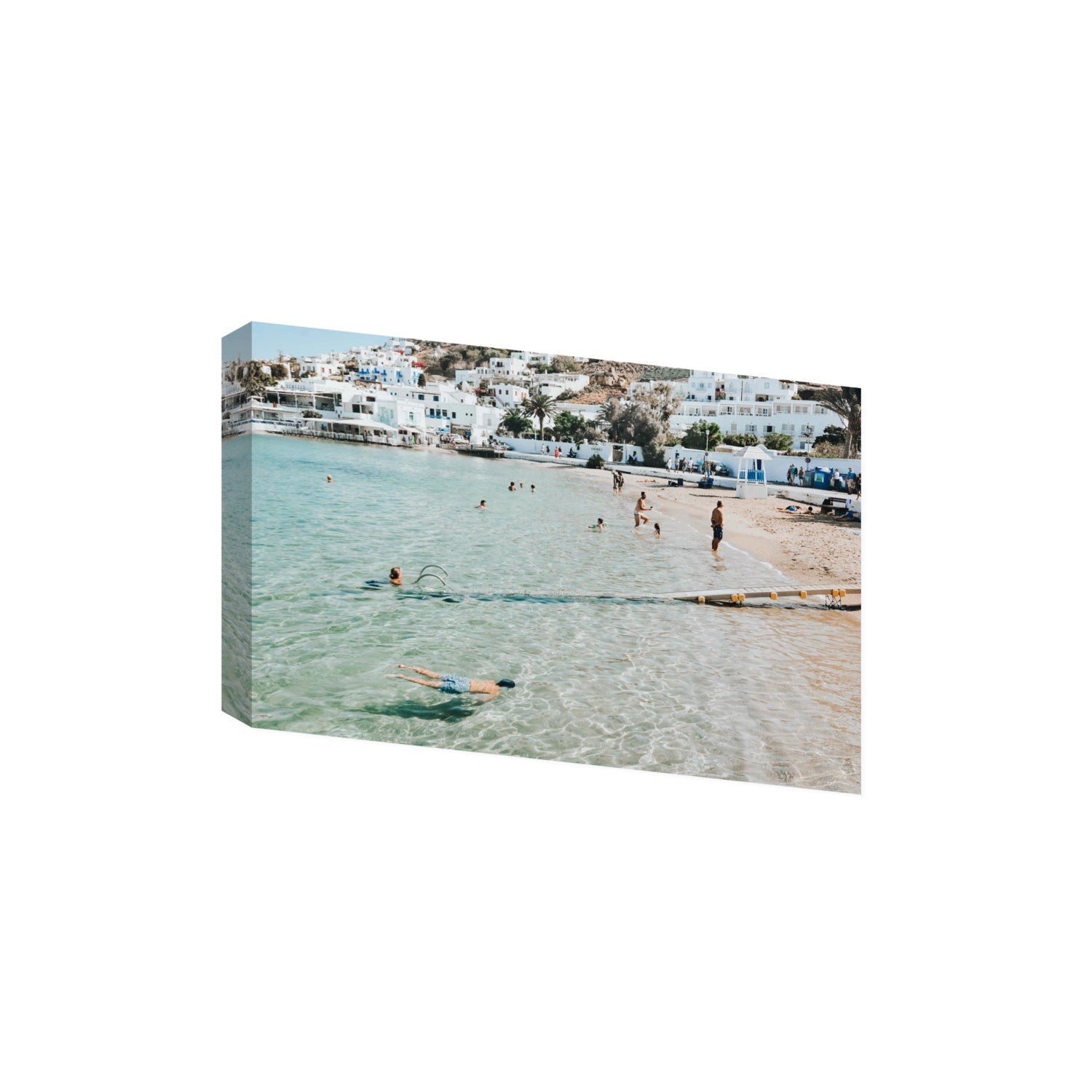 Bathe Yourself In Beauty Mykonos Greek island wall art Extra Large stretched canvas print