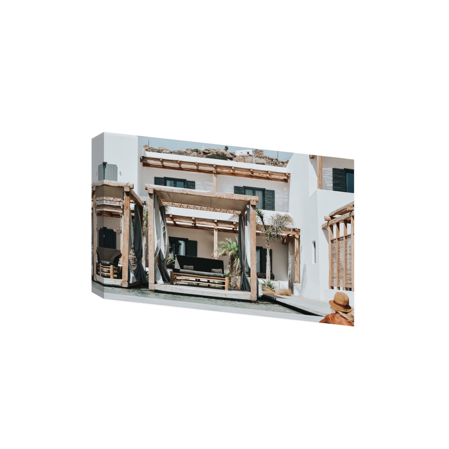 Dream Villa fine art print, Mykonos, Greece, Extra Large, Stretched Canvas