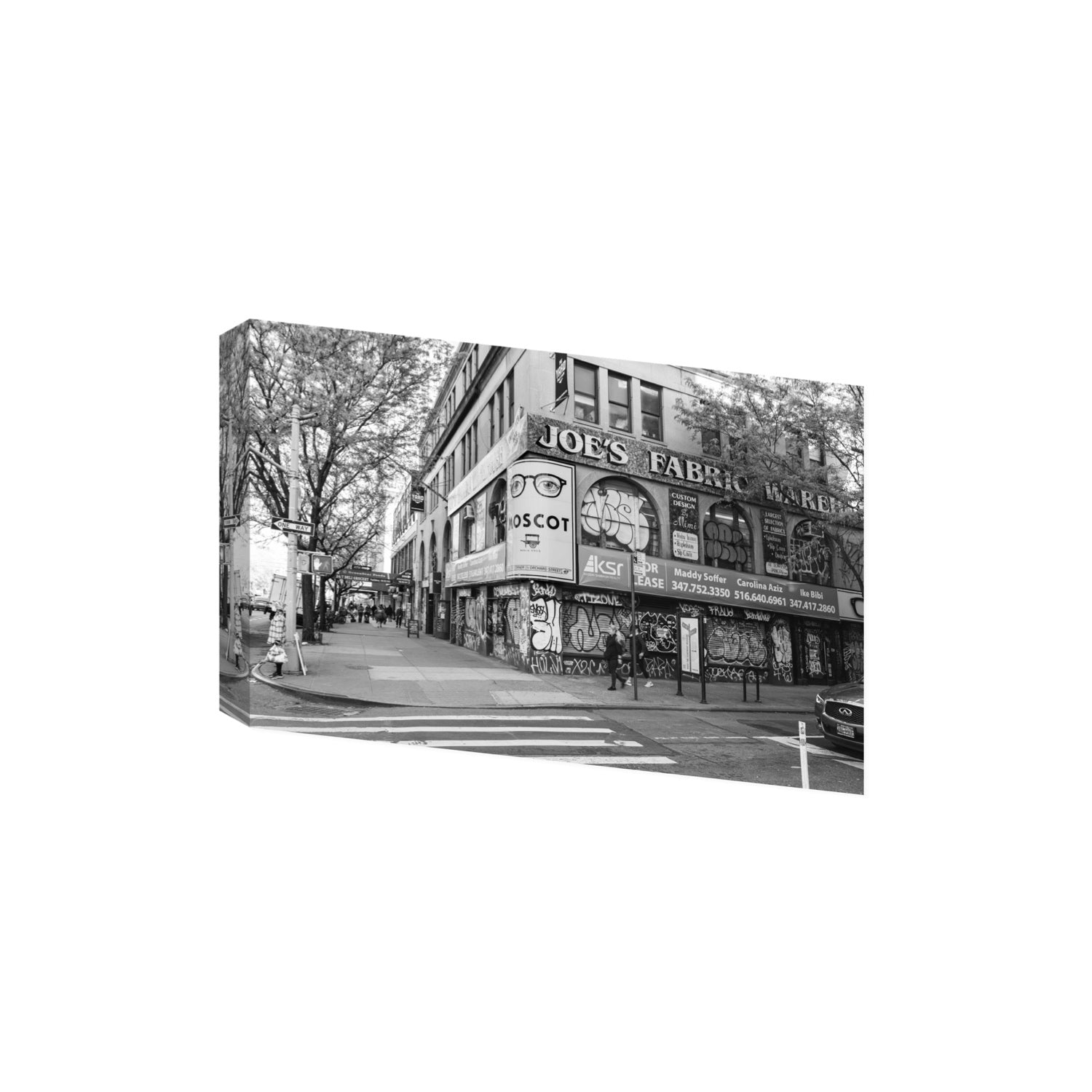 Wall Poetry New York NYC Black & White wall art Extra Large stretched canvas print