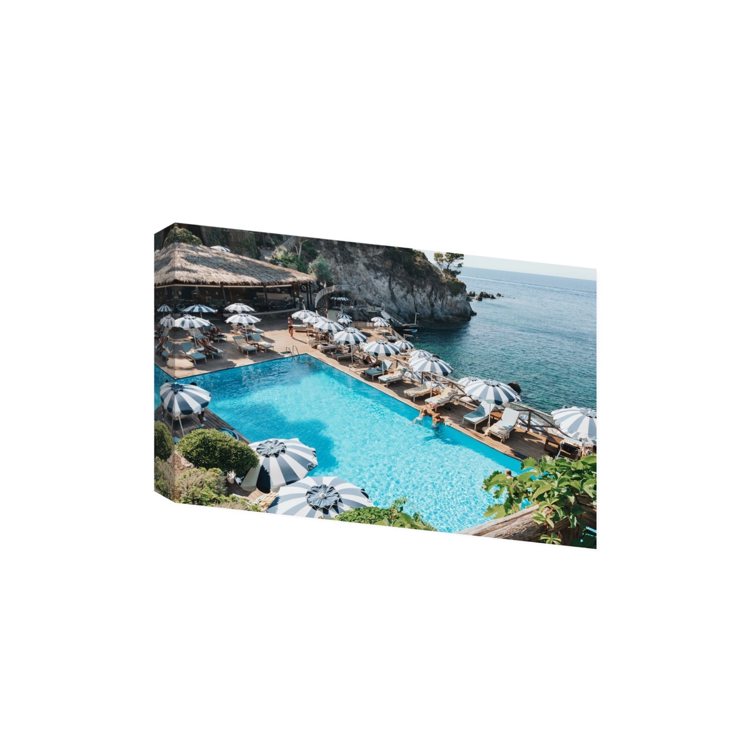 Oceanview Ischia Italian coastal wall art Extra Large stretched canvas print