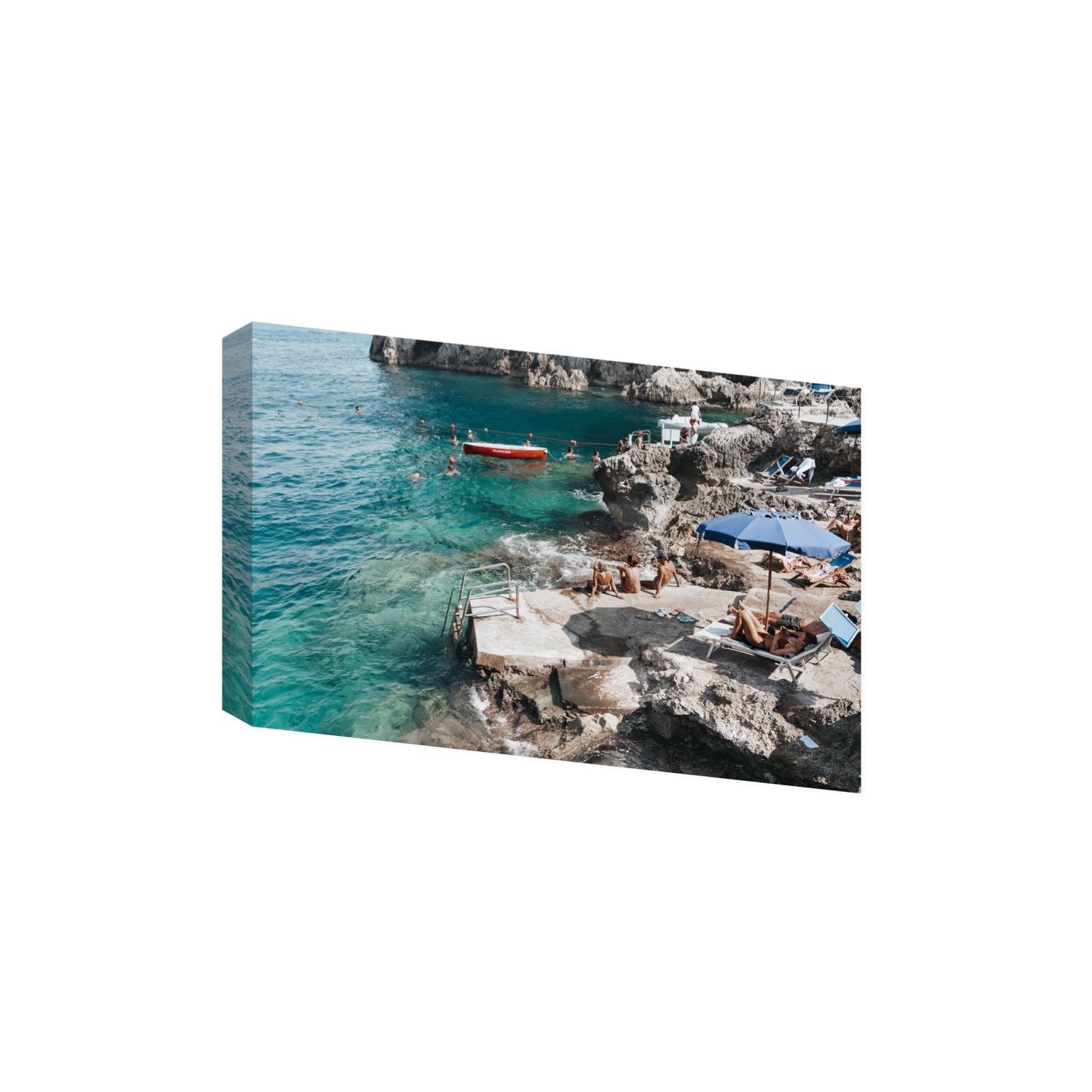 Serenity By The Sea Capri Mediterranean wall art Extra Large stretched canvas print