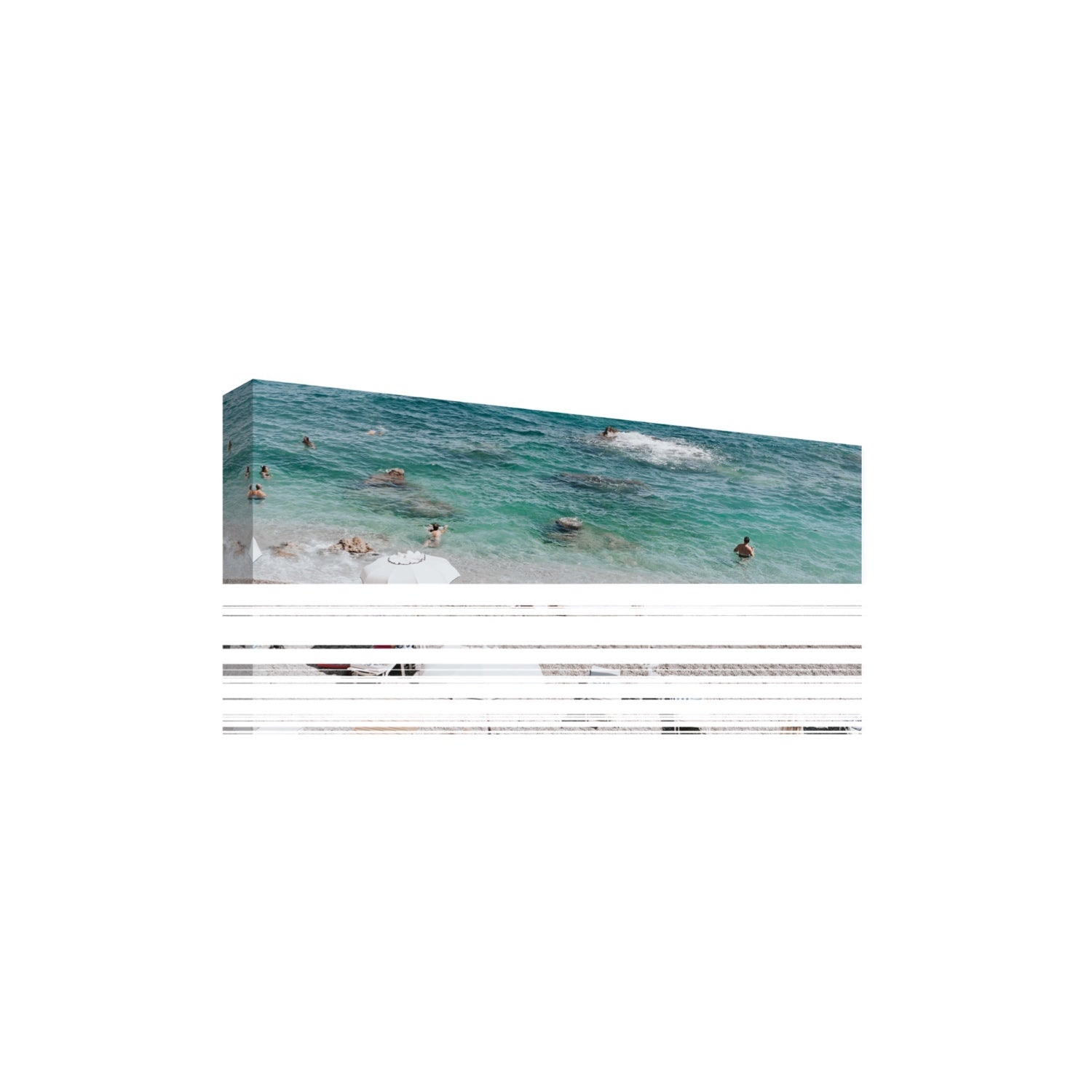 Amicizia Amalfi Italian beach wall art Extra Large stretched canvas print