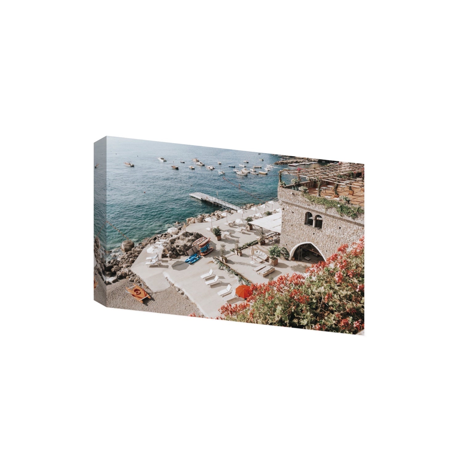 Floral Fortress fine art print, Amalfi, Italy, Extra Large, Stretched Canvas