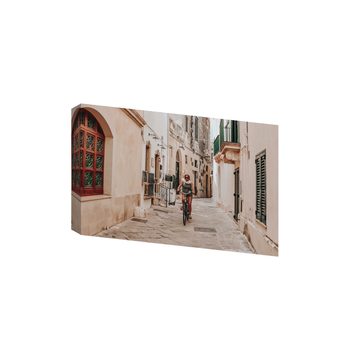 La Donna In Bicicletta Puglia Wall Italian fine art print Extra Large stretched canvas print