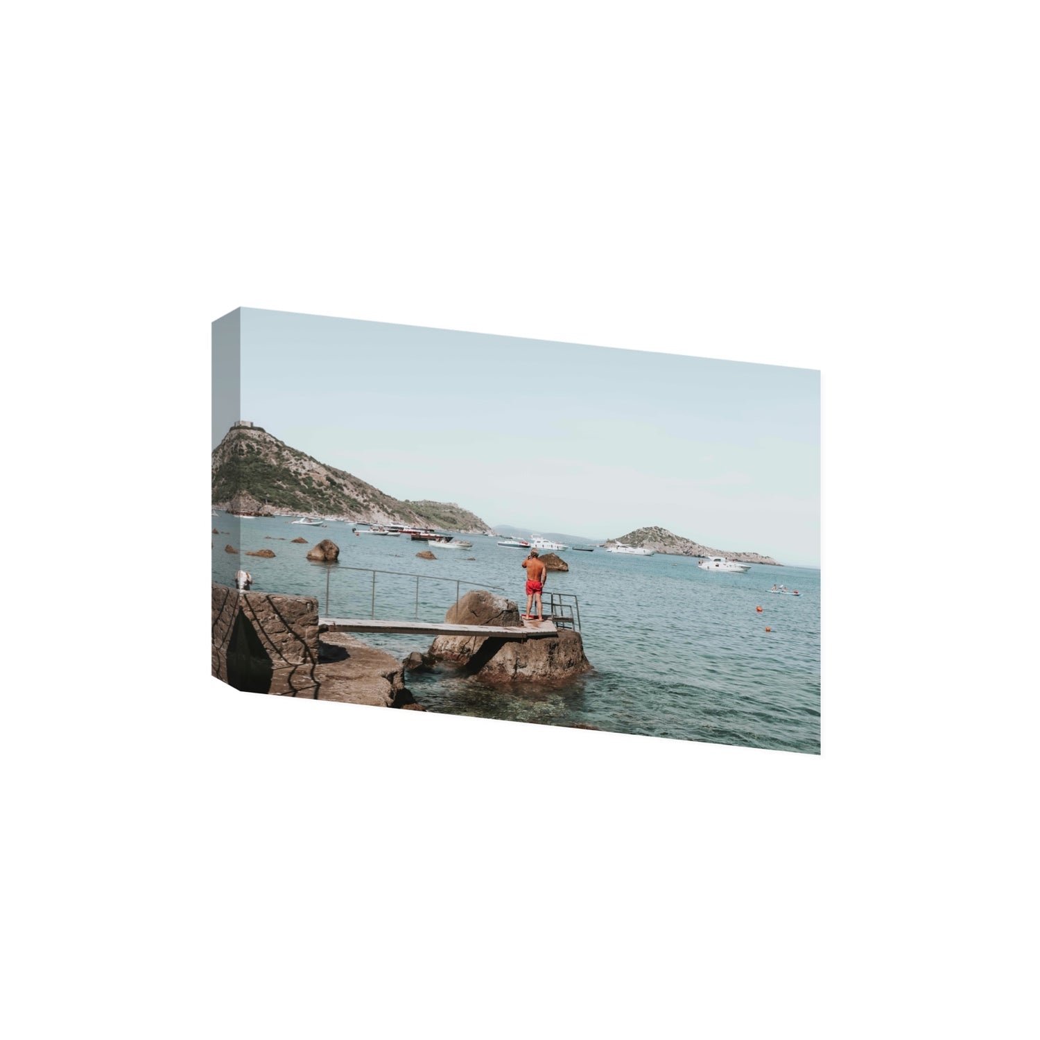 Out Of Office Tuscany coastal Italian wall art Extra Large stretched canvas print