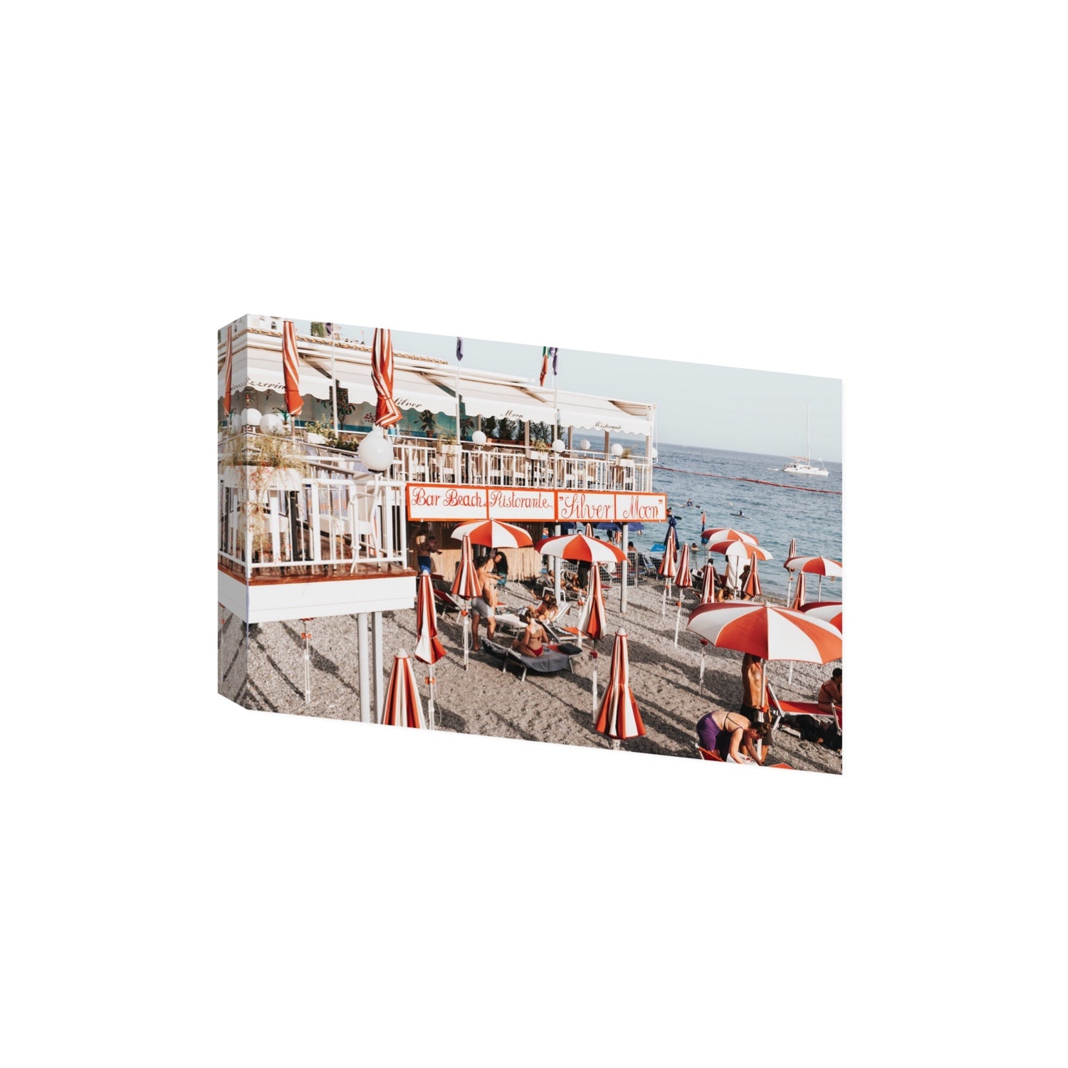 Silver Moon Amalfi Mediterranean wall art Extra Large stretched canvas print