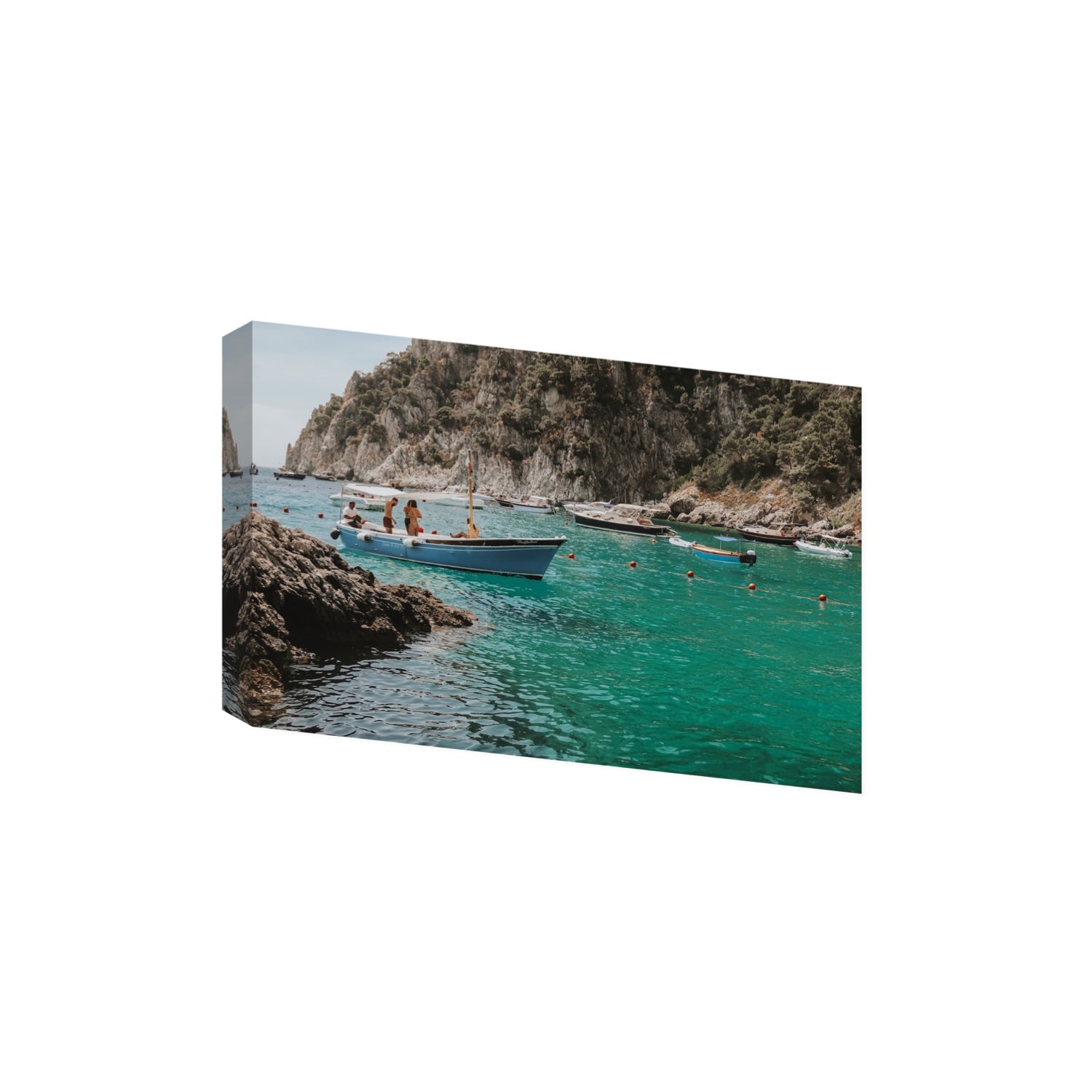 Cozy Cove Capri coastal Mediterranean wall art Extra Large stretched canvas print