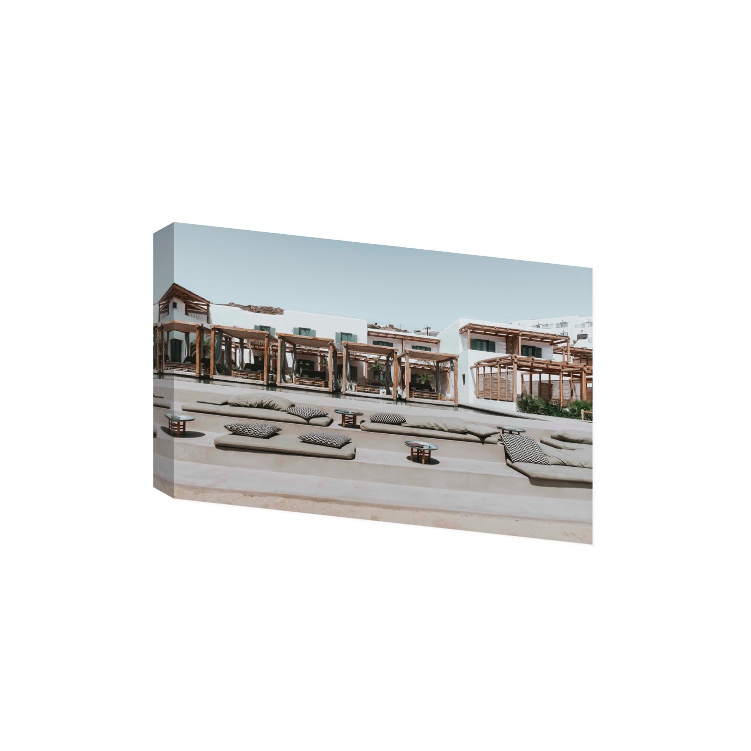 Platis Gialos fine art print, Mykonos, Greece, Extra Large, Stretched Canvas