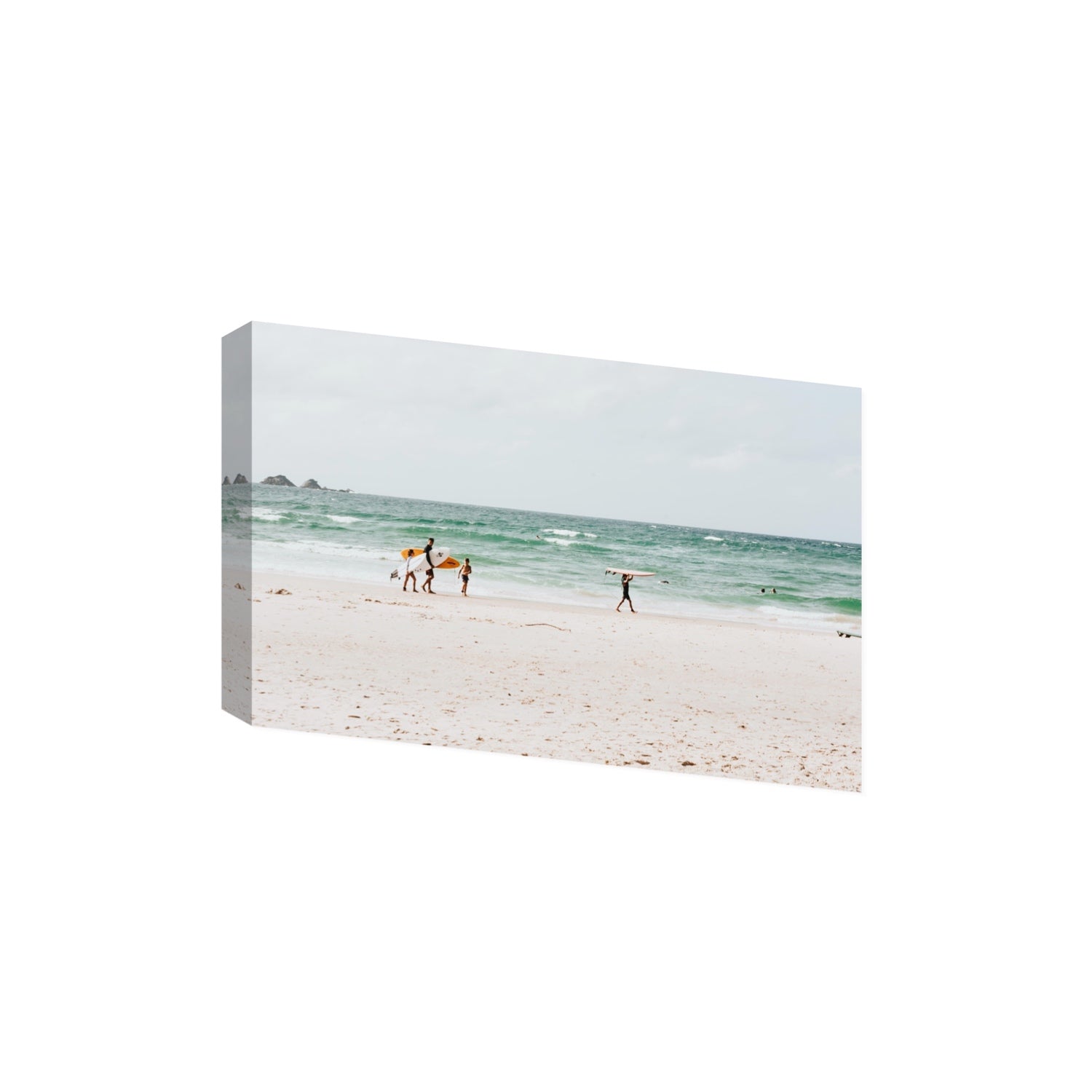 La Famiglia Byron Bay Family Surf coastal wall art Extra Large stretched canvas print