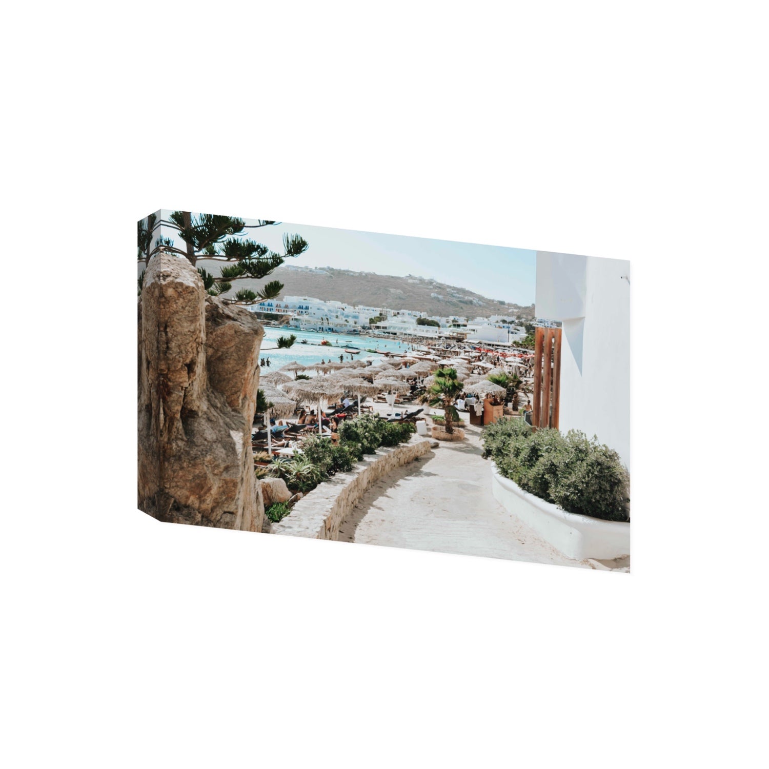 Kalimera Mykonos Greek island wall art Giant stretched canvas print