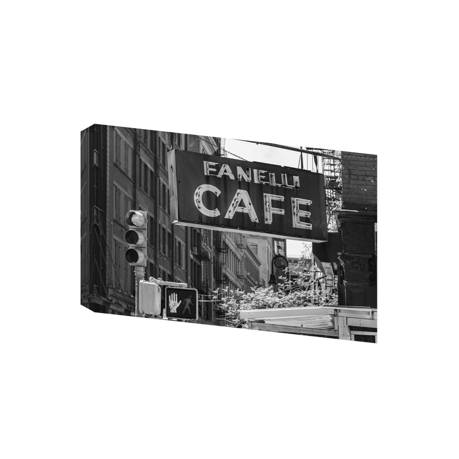 Soho Neon New York NYC Black & White wall art Giant stretched canvas print